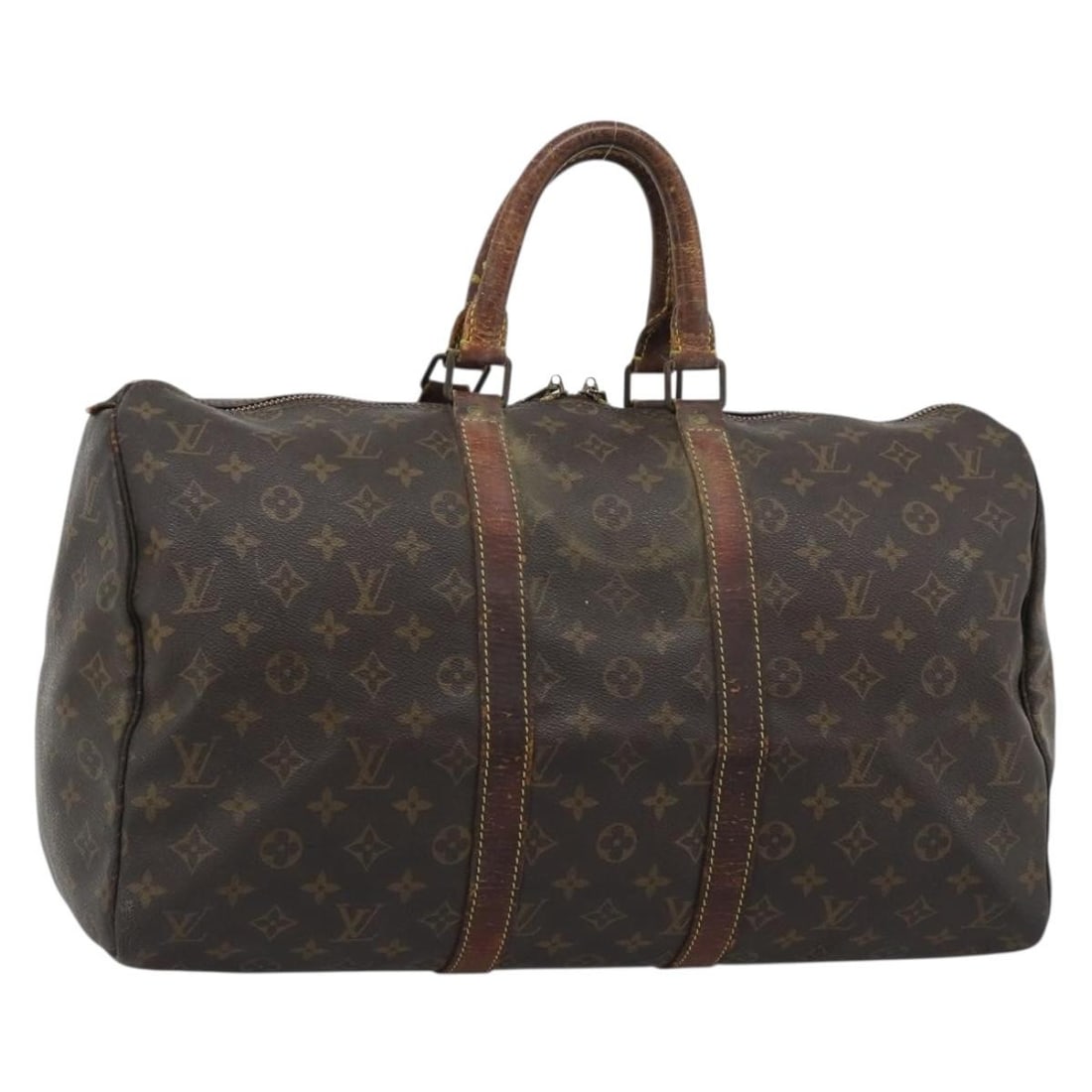 Louis Vuitton M41426 Keepall 50 Monogram Canvas Boston Bag: Louis Vuitton M41426 Keepall 50 Monogram Canvas Boston Bag Louis Vuitton Keepall 50 Boston Bag in Monogram Canvas, made in France. The bag features the classic Monogram color/pattern and measures appr