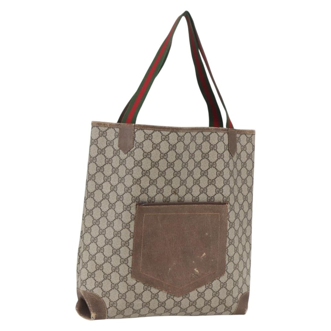 Beige GG Supreme Web Sherry Line Tote by Gucci Canvas Italy: Beige GG Supreme Web Sherry Line Tote by Gucci Canvas Italy This is a GUCCI GG Supreme Web Sherry Line tote bag crafted from signature GG canvas in beige. The bag features dual handles and a spacious 