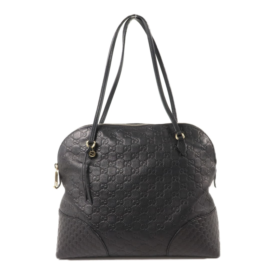 Gucci 323673 GG shoulder bag in black calfskin with GHW: Gucci 323673 GG shoulder bag in black calfskin with GHW A black shoulder bag made from calfskin (cowhide) with GG hardware. It is model 323673 and features one inside zip pocket and two open inside po
