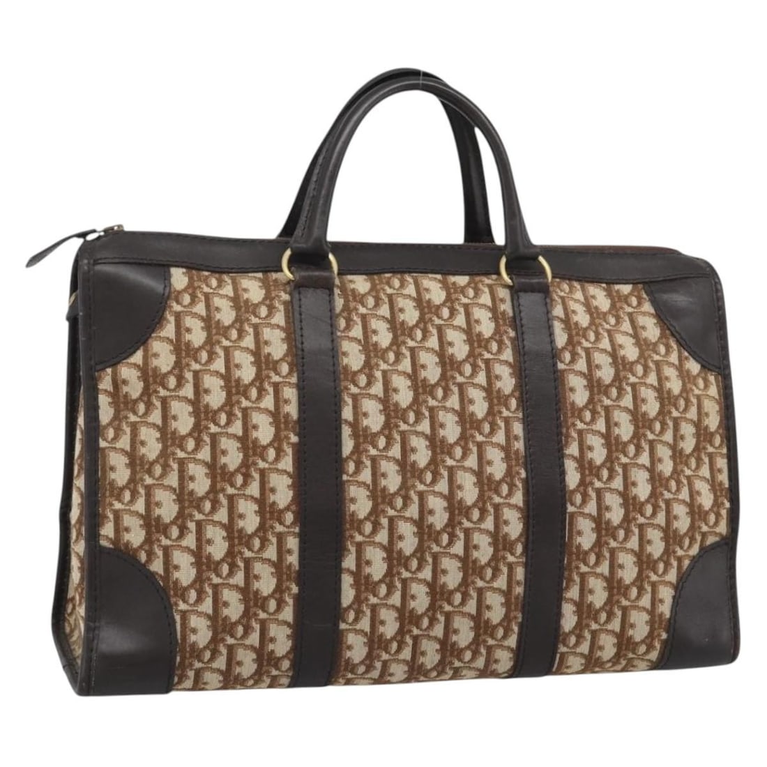 Christian Dior Trotter Boston Bag in Beige Canvas Gold Tone: Christian Dior Trotter Boston Bag in Beige Canvas Gold Tone Christian Dior Trotter Canvas Boston Bag in beige with a gold tone finish. This French-made bag features the Trotter Canvas material and a B