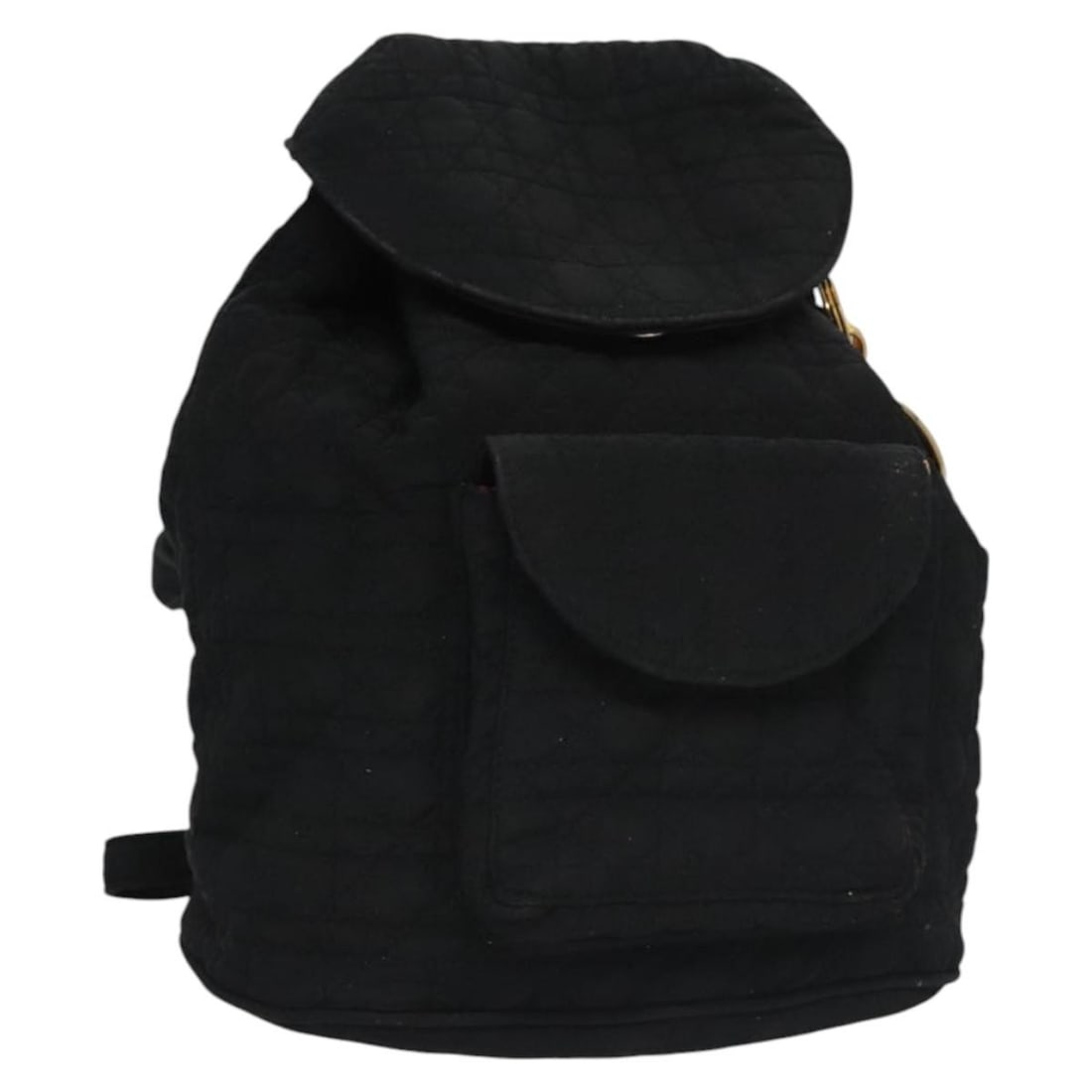 Christian Dior Lady Dior Nylon Backpack Black with Gold Tone Charm: Christian Dior Lady Dior Nylon Backpack Black with Gold Tone Charm Christian Dior Lady Dior backpack in black and gold nylon, made in Italy. It comes with a charm and is described as heavily used, wit