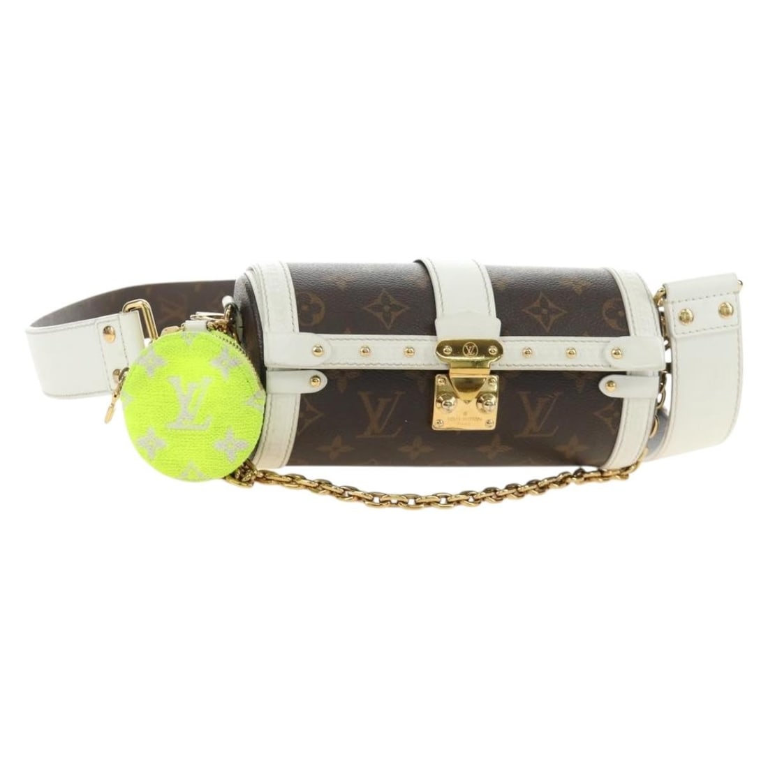 Louis Vuitton M81485 Papillon Trunk Monogram Canvas Shoulder Bag: Louis Vuitton M81485 Papillon Trunk Monogram Canvas Shoulder Bag Louis Vuitton Monogram Papillon Trunk Shoulder Bag in Monogram Canvas with a Monogram/White exterior. This women's shoulder bag was mad