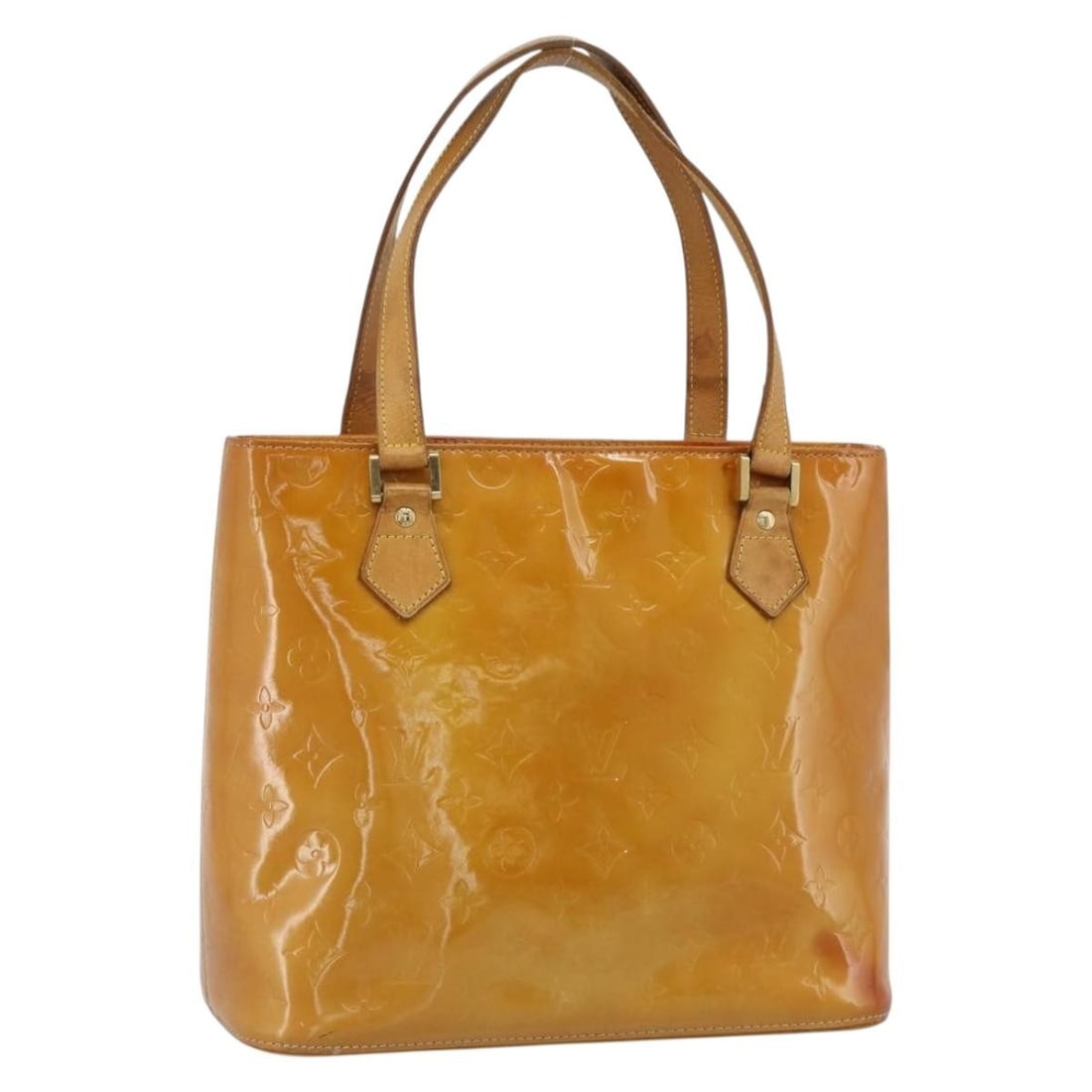 Louis Vuitton Houston Beige Patent Leather Monogram Vernis Handbag M91004: Louis Vuitton Houston Beige Patent Leather Monogram Vernis Handbag M91004 Louis Vuitton Monogram Vernis Houston handbag in beige patent leather. This women's handbag was made in Spain and is offered w