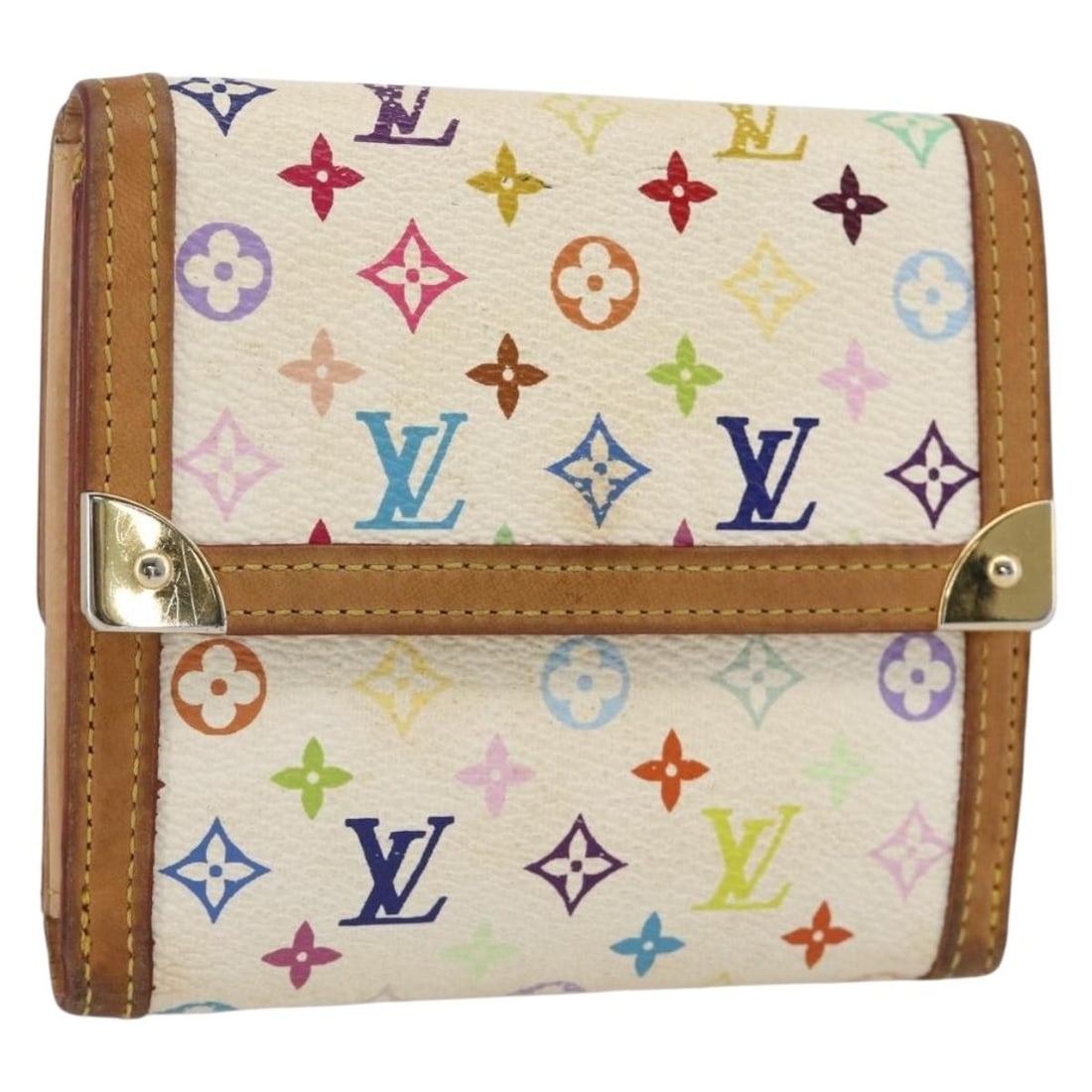 Louis Vuitton M92983 White Monogram Multicolor Canvas Wallet: Louis Vuitton M92983 White Monogram Multicolor Canvas Wallet Louis Vuitton Porte Monnaie Billets Cartes Credit wallet in white Monogram Multicolor canvas. This women's wallet was made in France and is