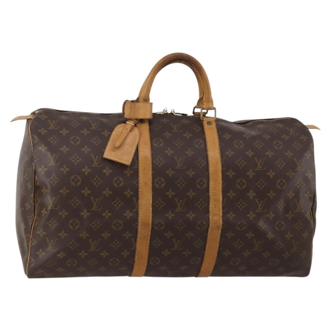Louis Vuitton M41424 Keepall 55 Monogram Canvas Boston Bag: Louis Vuitton M41424 Keepall 55 Monogram Canvas Boston Bag A Louis Vuitton Monogram Keepall 55 Boston Bag in Monogram Canvas, made in France. This women's bag comes in the Monogram colorway and includ