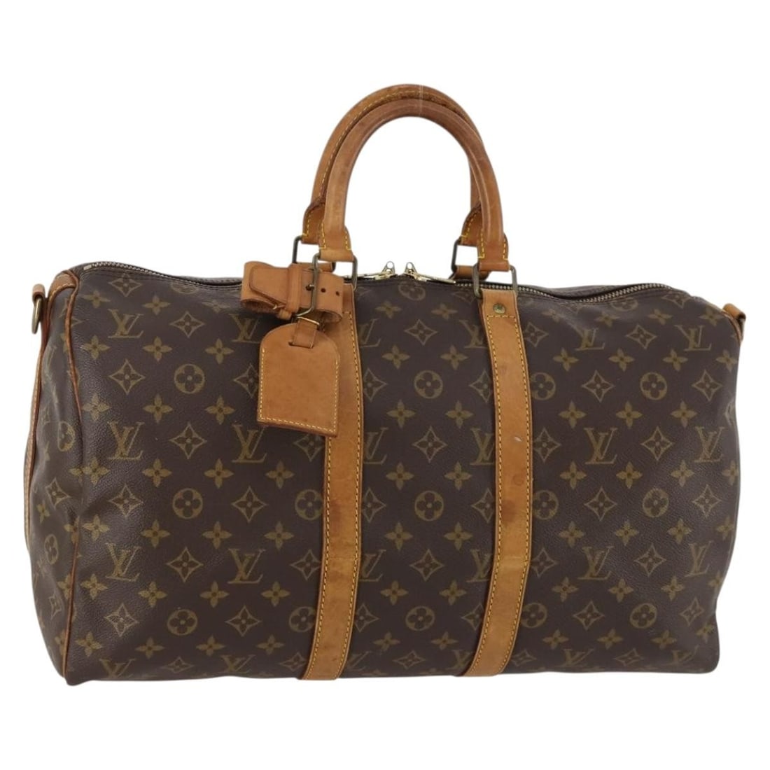 Louis Vuitton M41418 Keepall 45 Monogram Canvas Boston Bag: Louis Vuitton M41418 Keepall 45 Monogram Canvas Boston Bag Louis Vuitton Monogram Keepall Bandouliere 45 Boston Bag in Monogram Canvas, made in France. This women's bag features the Monogram colorway 