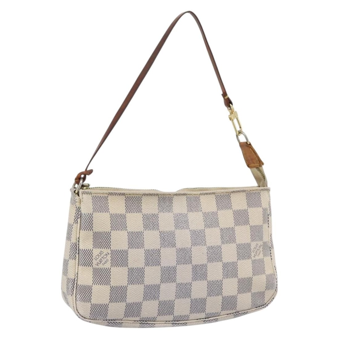 Louis Vuitton N41207 Pochette Accessoires Damier Azur Accessory Pouch: Louis Vuitton N41207 Pochette Accessoires Damier Azur Accessory Pouch Louis Vuitton Damier Azur Pochette Accessoires pouch in Damier Azur canvas, made in Spain. This women's accessory pouch features t