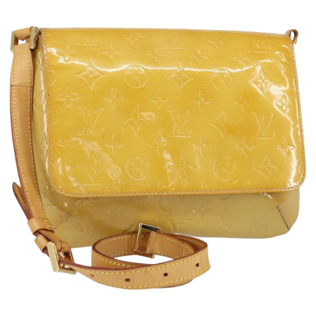 LOUIS VUITTON Monogram Vernis Thompson Street Handbag Beige M91301 Auth: LOUIS VUITTON Monogram Vernis Thompson Street Handbag Beige M91301 Auth Introducing the LOUIS VUITTON Monogram Vernis Thompson Street Bag, a stylish shoulder bag crafted from luxurious patent leather 