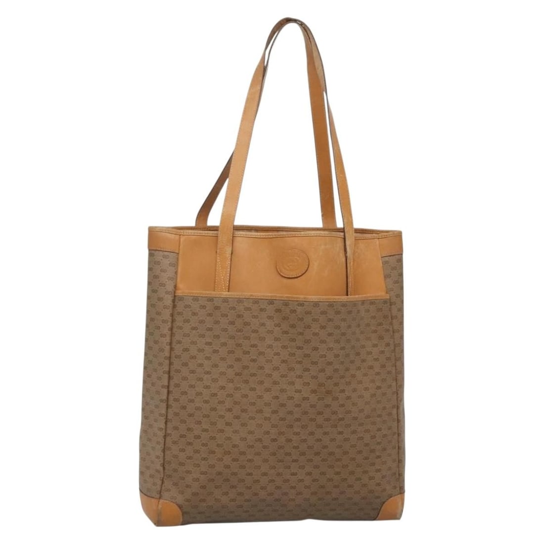 GUCCI Micro GG Canvas Beige Gold PVC Leather Tote 002 123 0135: GUCCI Micro GG Canvas Beige Gold PVC Leather Tote 002 123 0135 This Gucci Micro GG Canvas tote bag is crafted from beige and gold PVC leather with micro small GG canvas detailing. Designed for women, 