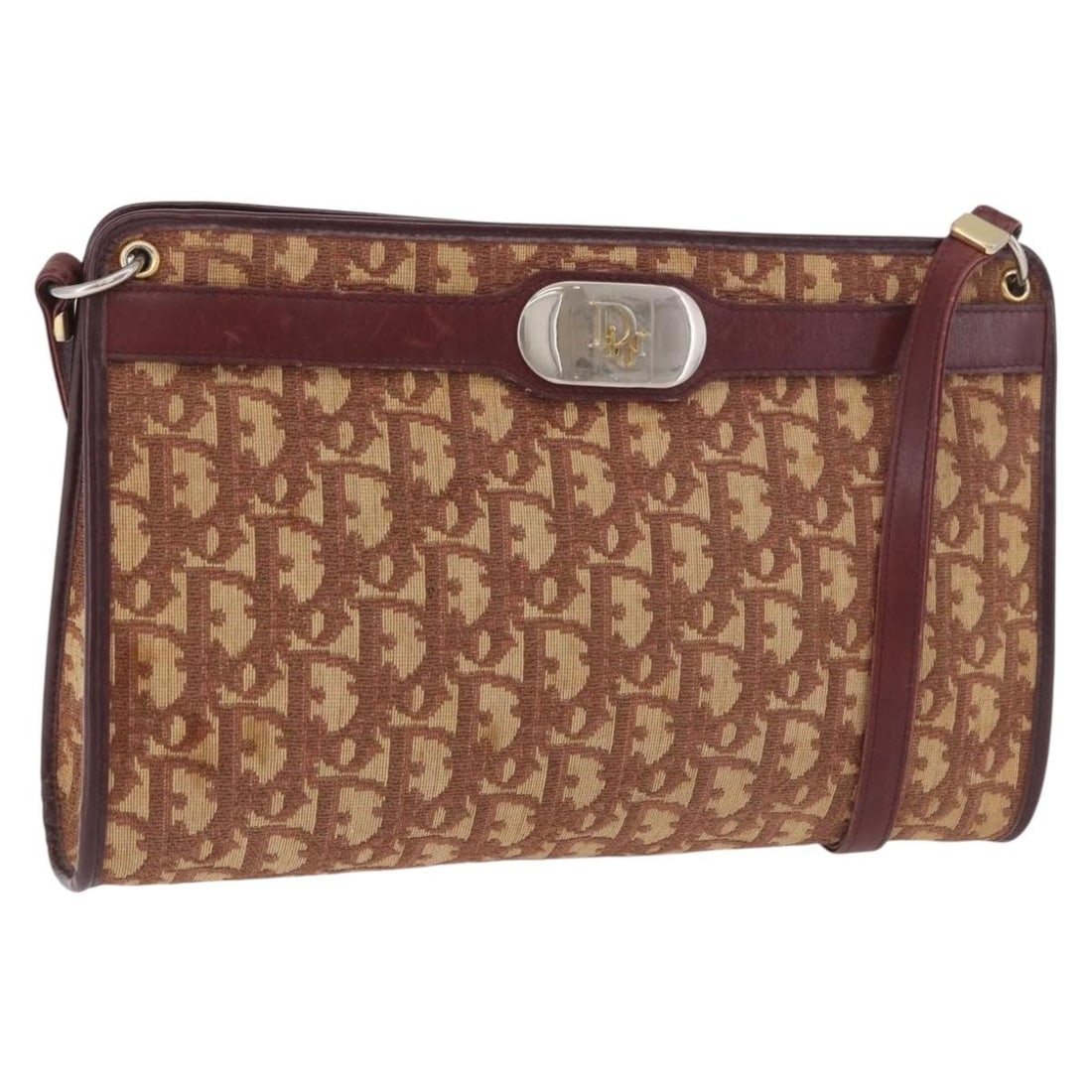 Christian Dior Trotter Shoulder Bag in Red Canvas France: Christian Dior Trotter Shoulder Bag in Red Canvas France Christian Dior Trotter Canvas Shoulder Bag in red and gold, made in France. This women's shoulder bag features Trotter Canvas exterior material