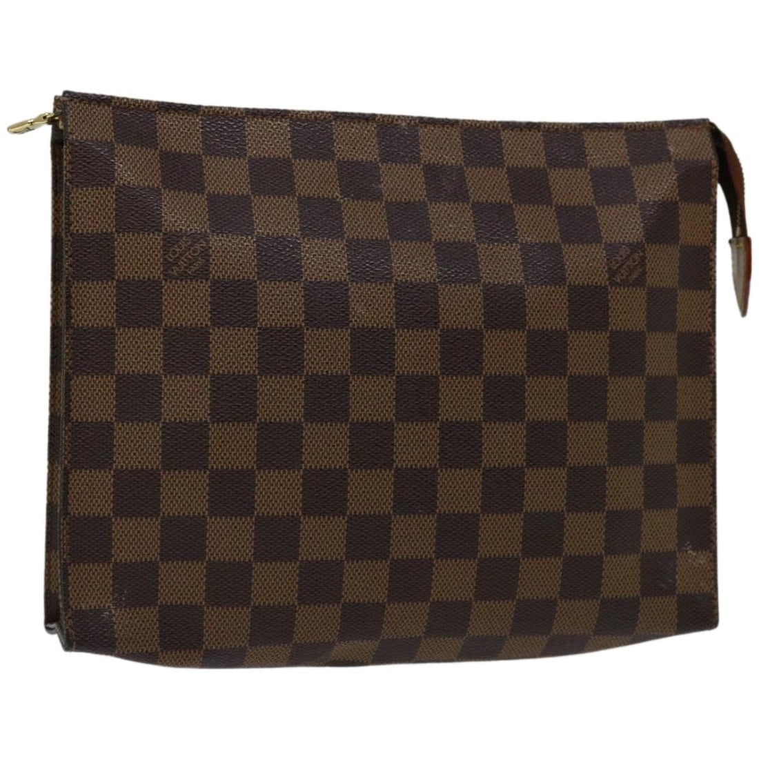Louis Vuitton N47543 Poche Toilette 26 Damier Ebene Canvas Pouch: Louis Vuitton N47543 Poche Toilette 26 Damier Ebene Canvas Pouch Louis Vuitton Damier Ebene Poche Toilette 26 pouch in Damier Ebene canvas, made in France. The item measures approximately 26 cm wide, 
