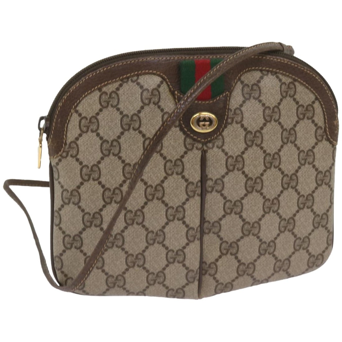Gucci Sherry Line GG Canvas Shoulder Bag Red Beige Dust Bag: Gucci Sherry Line GG Canvas Shoulder Bag Red Beige Dust Bag Gucci GG Canvas Web Sherry Line shoulder bag in red and beige. It is made in Italy from GG canvas and comes with a dust bag. The bag is desc