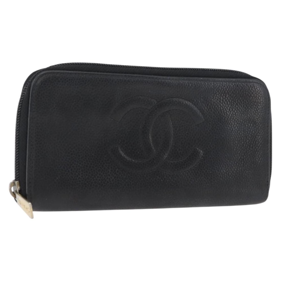 CHANEL Caviar Skin Long Wallet Black Italy: CHANEL Caviar Skin Long Wallet Black Italy CHANEL long wallet in black caviar skin, made in Italy. This women's wallet features a long wallet style and comes as the item shown in the photo only, with 