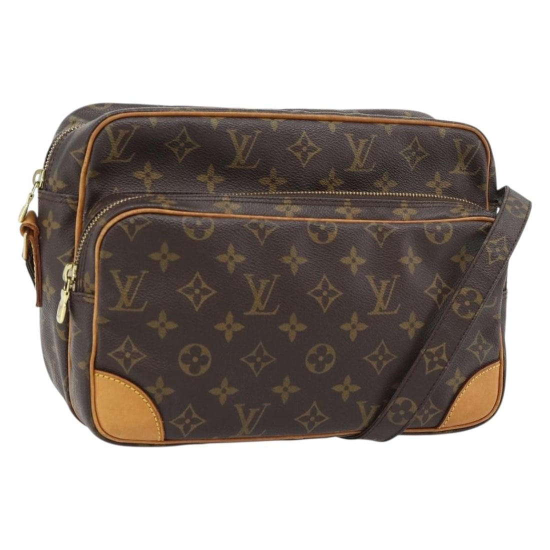 Louis Vuitton Nile Monogram Canvas Shoulder Bag M45244: Louis Vuitton Nile Monogram Canvas Shoulder Bag M45244 Louis Vuitton Monogram Nile Shoulder Bag in Monogram Canvas, made in France. This shoulder bag comes in the Monogram colorway and includes the it