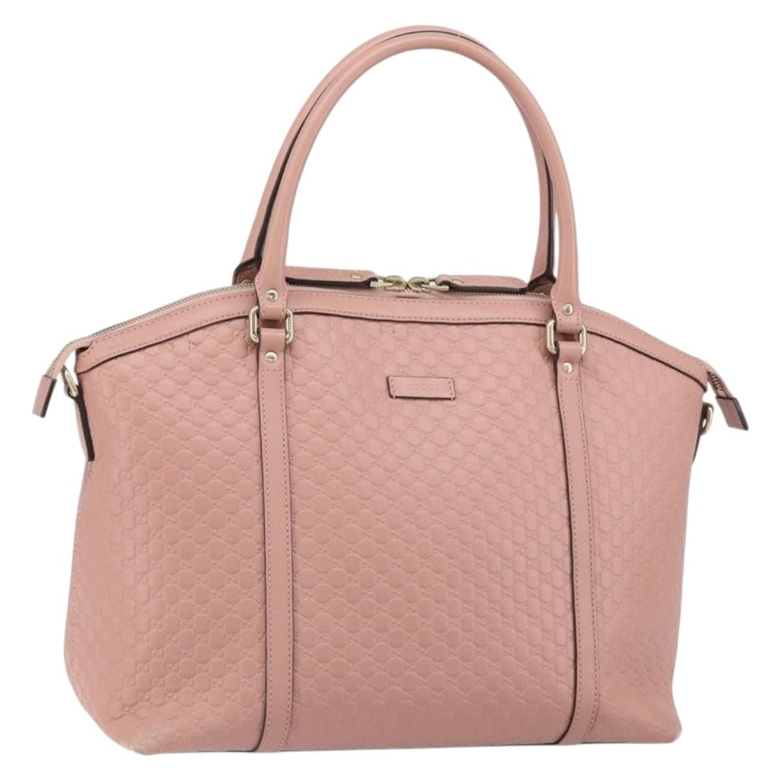Gucci 449657 Pink Guccissima Micro GG Canvas Leather Tote Bag: Gucci 449657 Pink Guccissima Micro GG Canvas Leather Tote Bag Gucci Micro GG Canvas Guccissima tote bag in pink and gold, made in Italy. It features leather and Micro Small GG Canvas construction and 