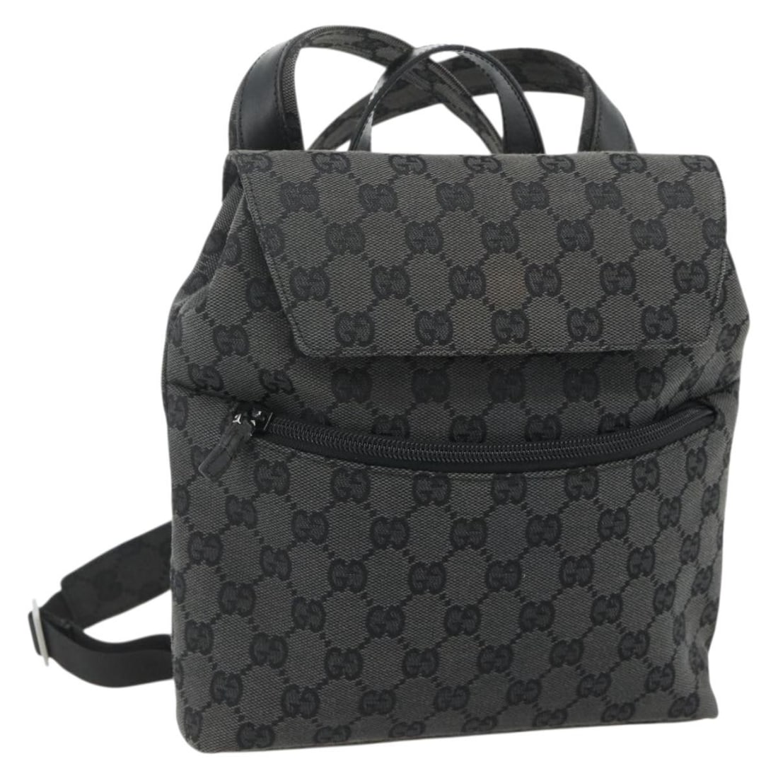 Gucci GG Canvas Black Silver Backpack Italy 003 0242: Gucci GG Canvas Black Silver Backpack Italy 003 0242 This GUCCI GG Canvas Backpack features a black and silver color scheme and is crafted from GG canvas material. Designed for women, this backpack of