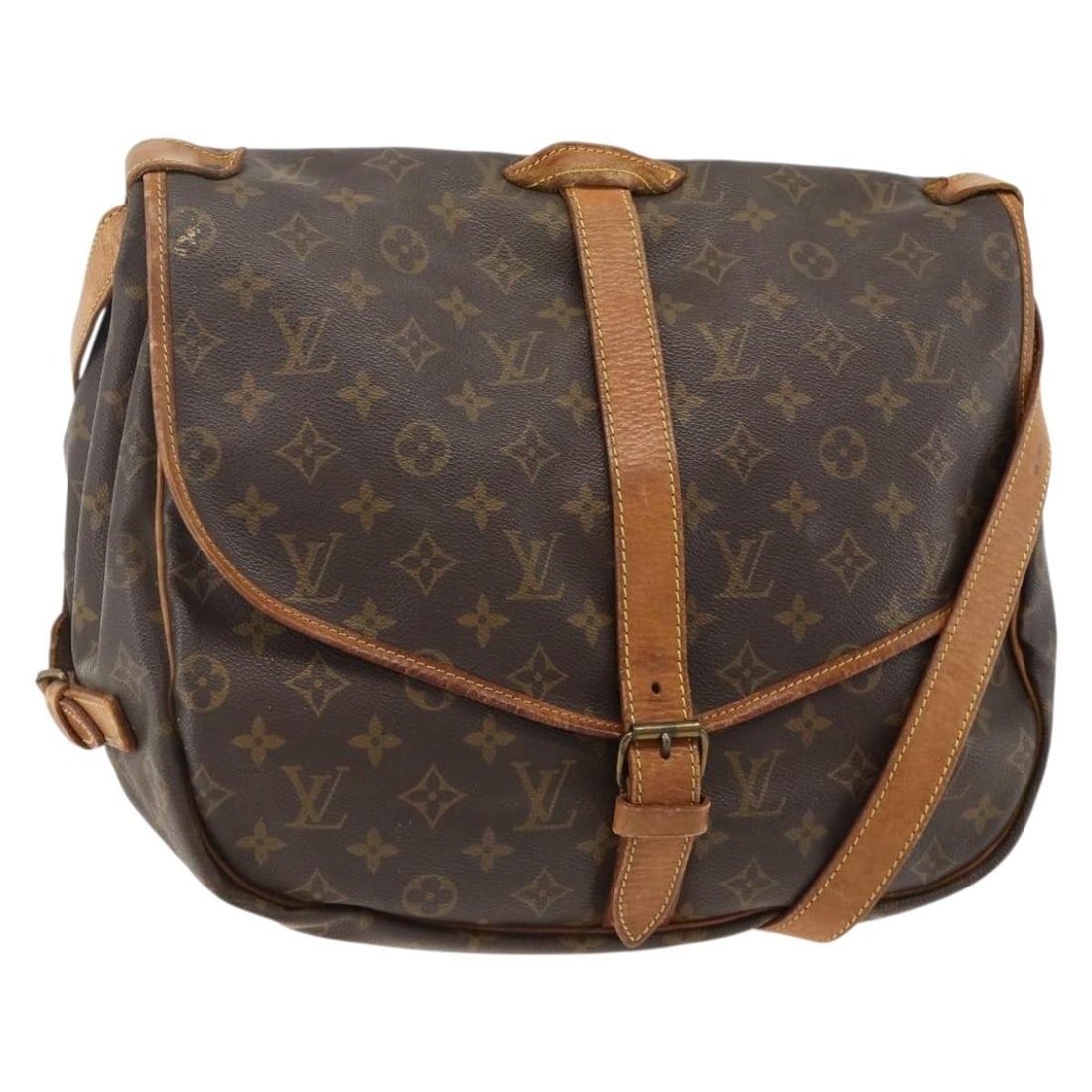 Louis Vuitton Saumur 35 Monogram Canvas Shoulder Bag M42254 France: Louis Vuitton Saumur 35 Monogram Canvas Shoulder Bag M42254 France This is a Louis Vuitton Monogram Saumur 35 shoulder bag crafted from signature Monogram canvas. Designed for women, the bag features 