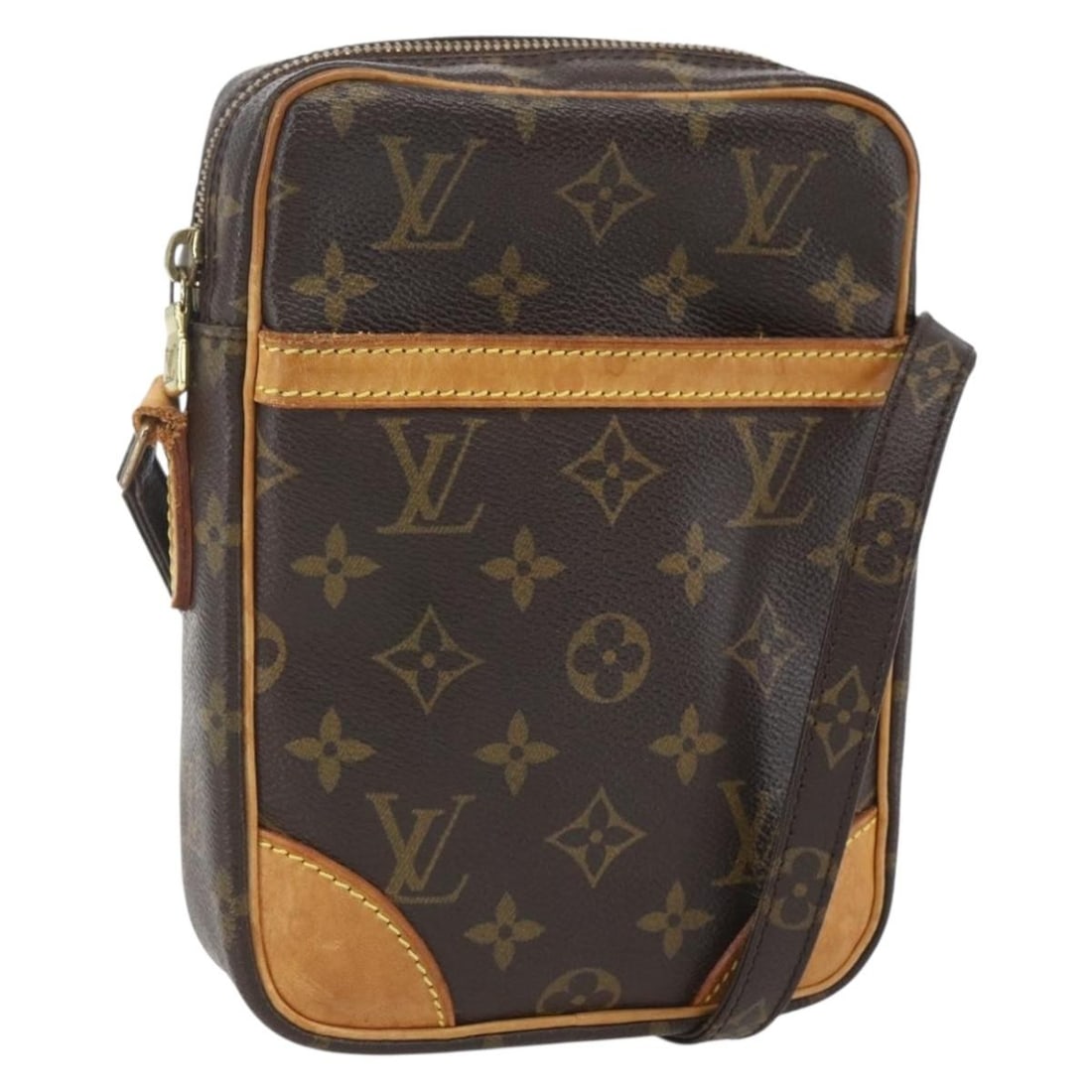 Louis Vuitton M45266 Danube Monogram Canvas Shoulder Bag: Louis Vuitton M45266 Danube Monogram Canvas Shoulder Bag Louis Vuitton Monogram Danube Shoulder Bag in Monogram Canvas, made in France. This women's shoulder bag features a compact silhouette with a s
