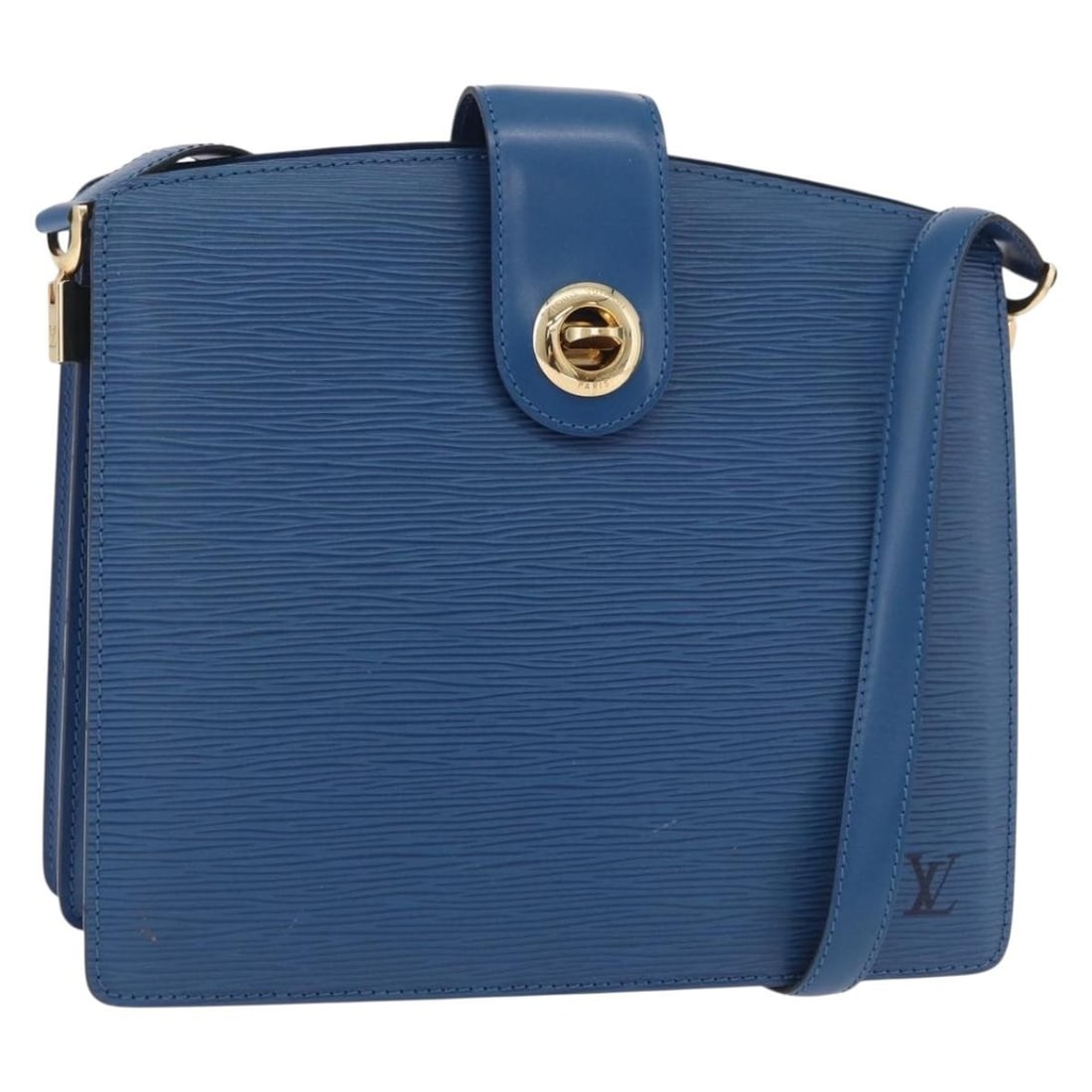 Louis Vuitton M52345 Capuchin Blue Epi Leather Shoulder Bag: Louis Vuitton M52345 Capuchin Blue Epi Leather Shoulder Bag Louis Vuitton Capuchin shoulder bag in blue Epi leather. This women's shoulder bag is made in France and includes only the bag shown; item b