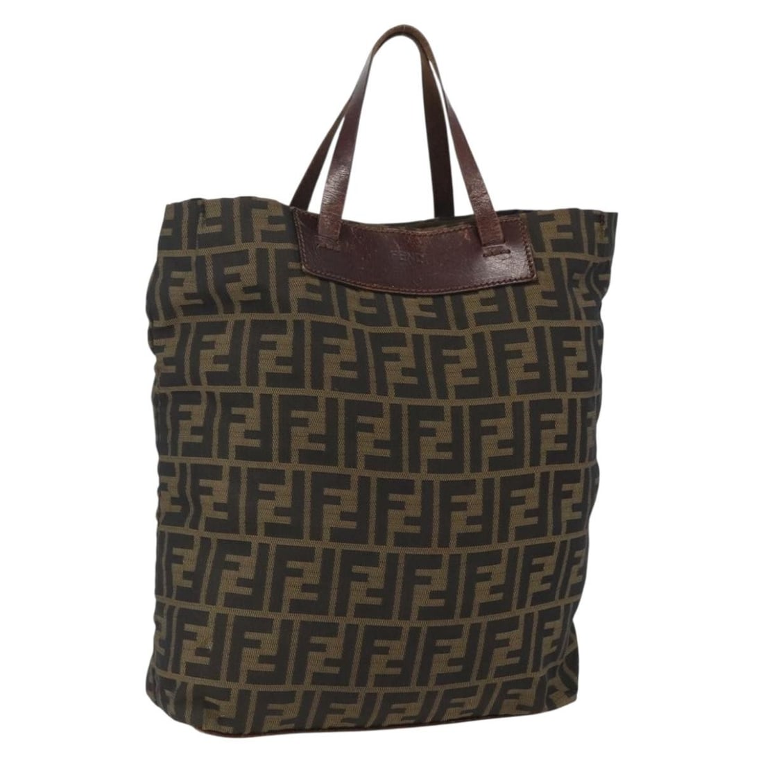 FENDI Zucca Canvas Tote Handbag in Black Brown: FENDI Zucca Canvas Tote Handbag in Black Brown Authentic Fendi hand bag in black and brown Zucca canvas, made in Italy. This women's bag is offered as the photographed item only; item box and dust bag