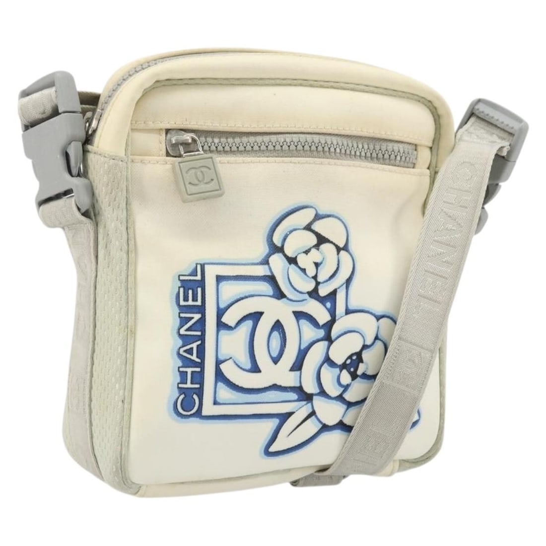 CHANEL Sports Line Camelia White Nylon Shoulder Bag CC Italy (1 of 18)
