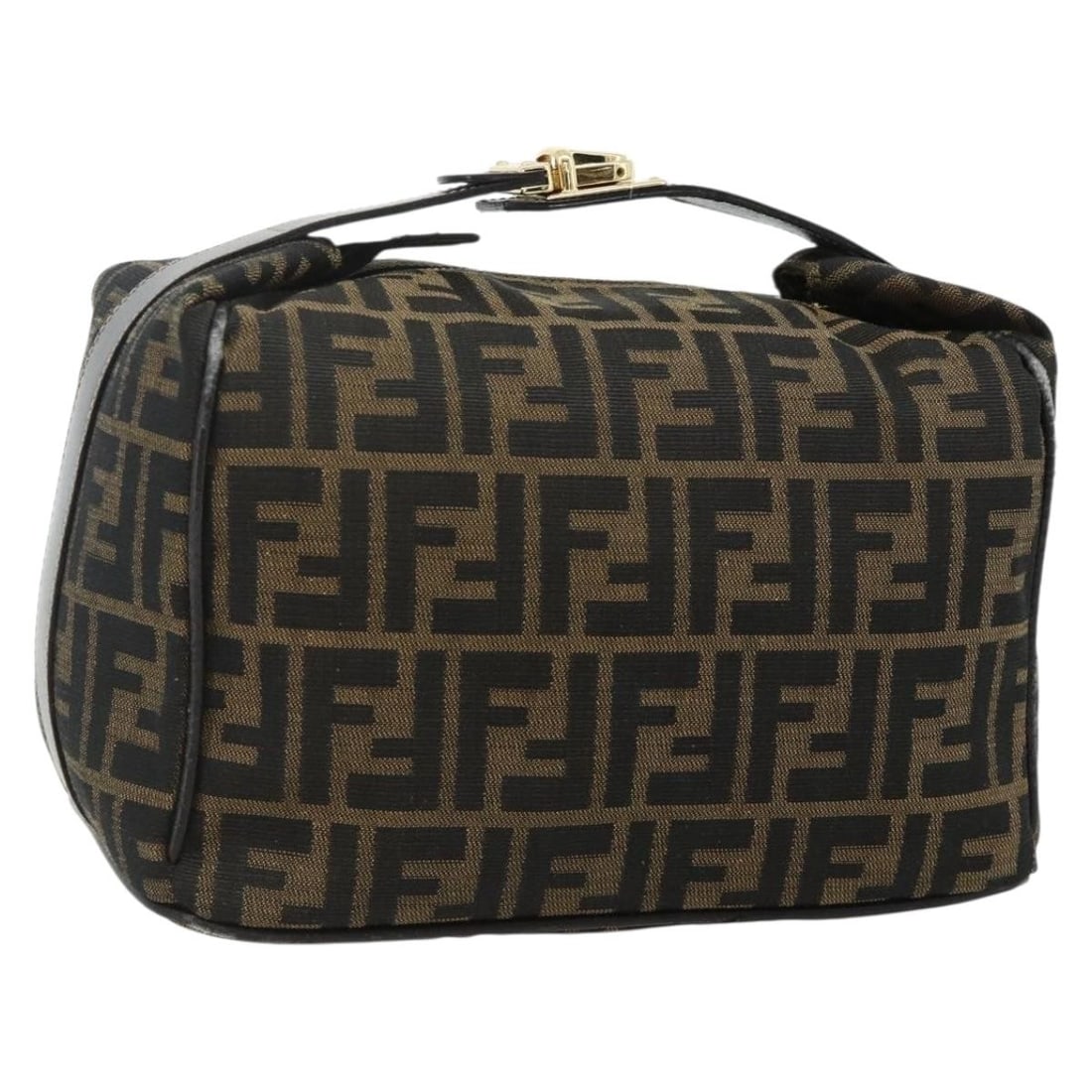 FENDI Zucca Canvas Vanity Pouch Brown Black with Key Clochette (1 of 18)