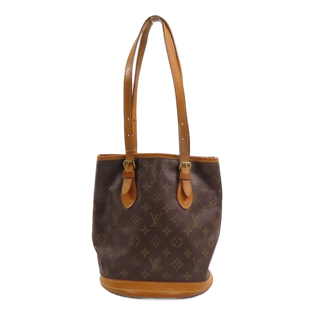 Louis Vuitton Petit Bucket M42238 Monogram Shoulder Tote Bag Brown: Louis Vuitton Petit Bucket M42238 Monogram Shoulder Tote Bag Brown Louis Vuitton Petit Bucket Bag in brown Monogram x PVC coated canvas, presented as a shoulder bag/tote bag model M42238. It features 