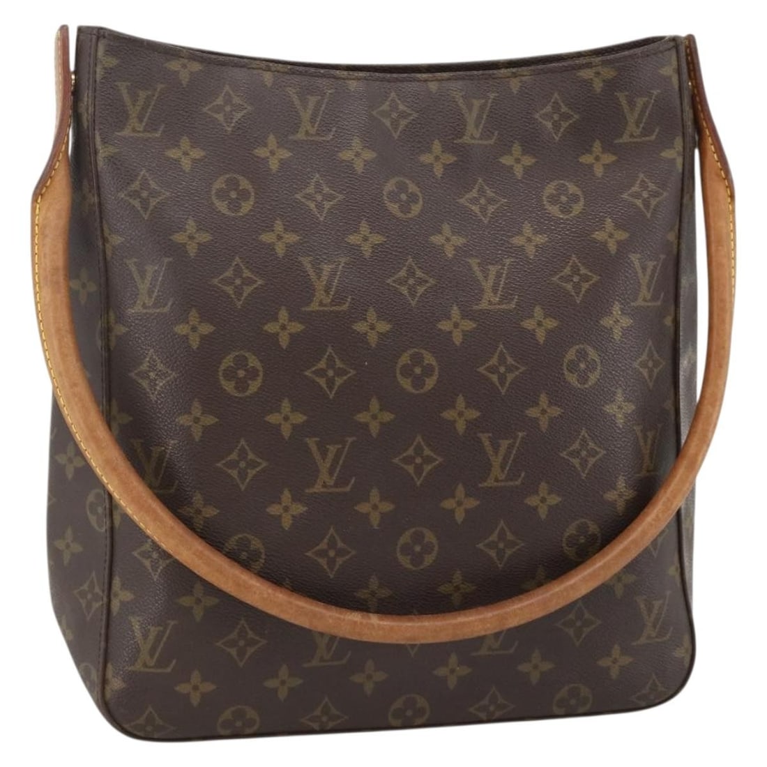 Louis Vuitton Looping GM Monogram Canvas Shoulder Bag M51145 France: Louis Vuitton Looping GM Monogram Canvas Shoulder Bag M51145 France This Louis Vuitton Monogram Looping GM Shoulder Bag features the signature Monogram Canvas exterior in a classic brown color. Design
