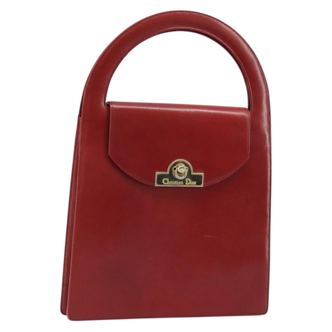 Red Leather Christian Dior Handbag with Gold Tone Accents France: Red Leather Christian Dior Handbag with Gold Tone Accents France This Christian Dior handbag features a red leather exterior with gold-tone accents. Designed for women, it is made in France and offers