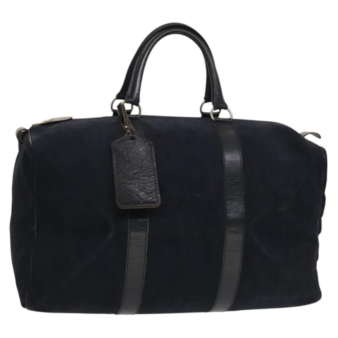 Christian Dior Boston Bag Trotter Canvas Suede Navy Silver France: Christian Dior Boston Bag Trotter Canvas Suede Navy Silver France Authentic Christian Dior Trotter canvas Boston bag in navy and silver with suede trim. This women's bag includes a name tag and was ma