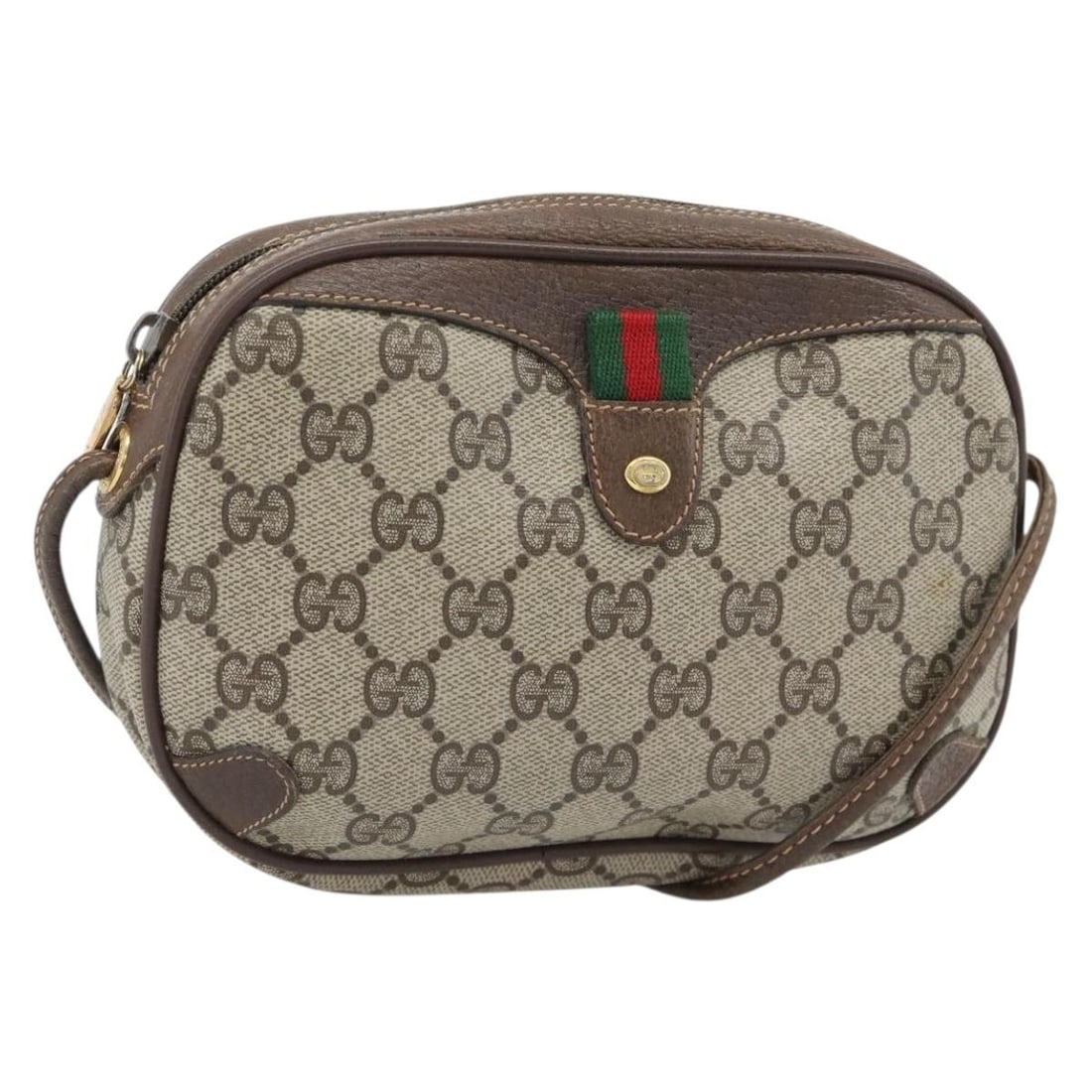 Gucci 156 02 066 GG Supreme Sherry Web PVC Shoulder Bag Beige Gold: Gucci 156 02 066 GG Supreme Sherry Web PVC Shoulder Bag Beige Gold Gucci GG Supreme Web Sherry Line shoulder bag in beige and gold, made from PVC leather and GG canvas. It is a women's shoulder bag ma