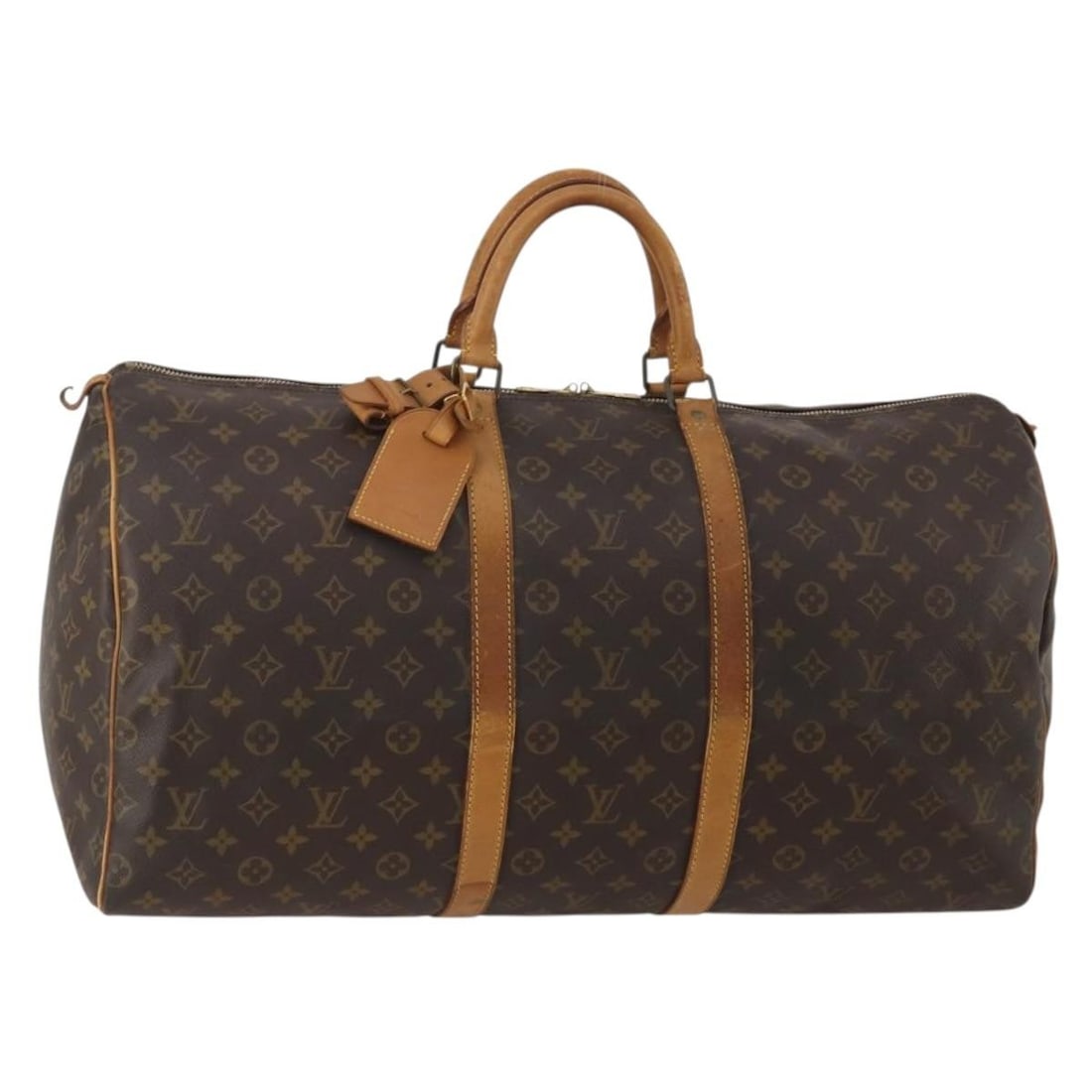 Louis Vuitton M41424 Keepall 55 Monogram Canvas Boston Bag: Louis Vuitton M41424 Keepall 55 Monogram Canvas Boston Bag Louis Vuitton Keepall 55 Boston Bag in Monogram Canvas, made in France. This women's travel bag is identified as style M41424 and includes a 