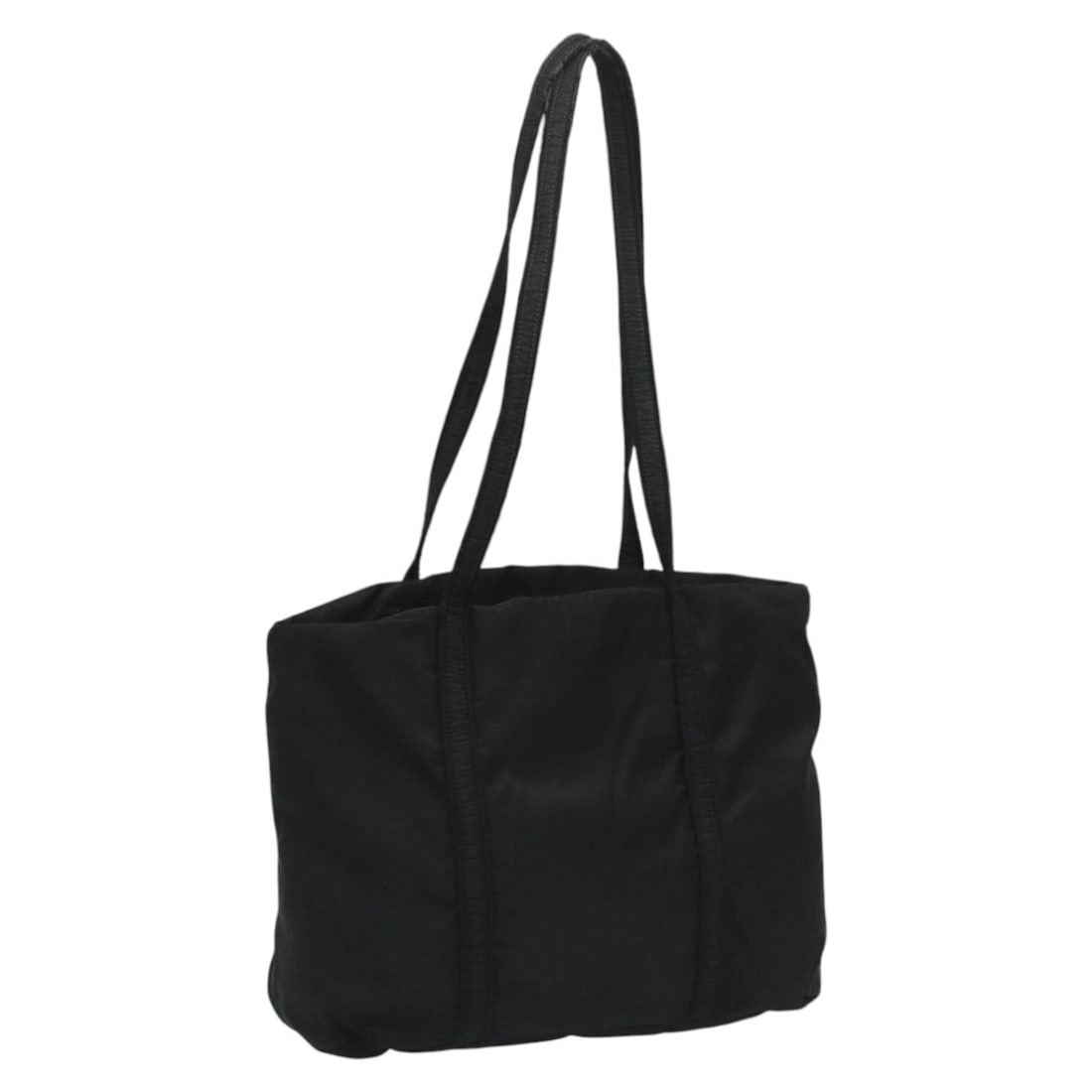 Prada Black Nylon Tote Handbag with Silver Accents Made in Italy: Prada Black Nylon Tote Handbag with Silver Accents Made in Italy This PRADA tote bag is crafted from black nylon with silver-tone accents. Designed for women, it features a spacious interior and a com