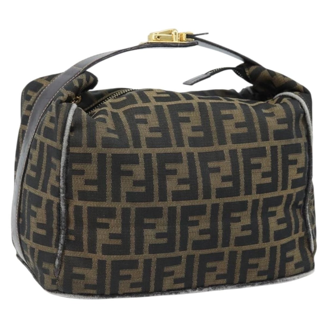 Fendi Zucca Canvas Vanity Handbag Black Brown Gold Italy: Fendi Zucca Canvas Vanity Handbag Black Brown Gold Italy Fendi Zucca canvas vanity handbag in black, brown, and gold. Made in Italy, this bag features a Zucca canvas exterior and is offered as the ite