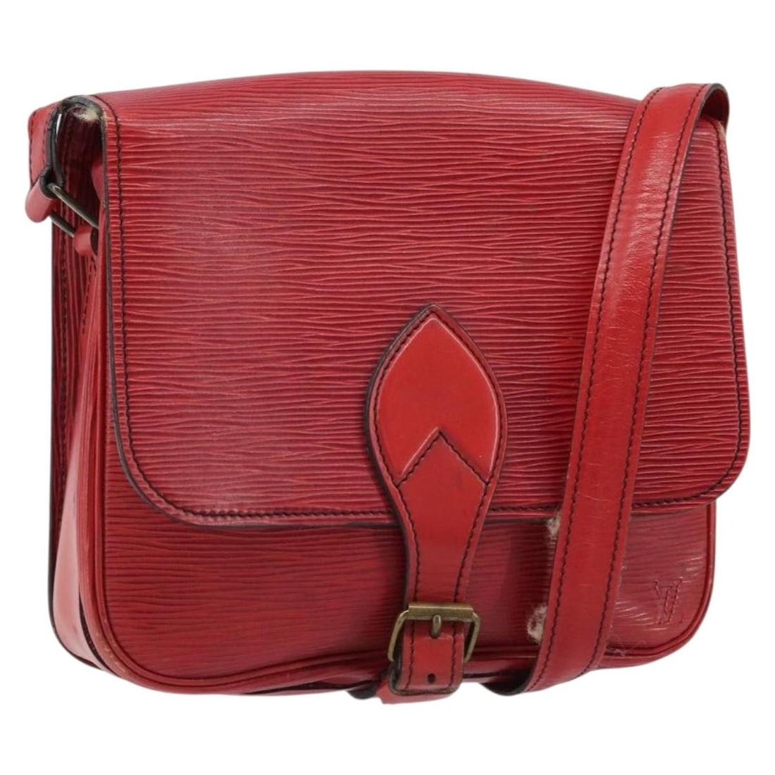 Louis Vuitton M52247 Cartesier MM Red Epi Leather Shoulder Bag: Louis Vuitton M52247 Cartesier MM Red Epi Leather Shoulder Bag Louis Vuitton Epi Cartesier MM shoulder bag in red Epi leather, made in France. This women's shoulder bag measures approximately 21 cm wi