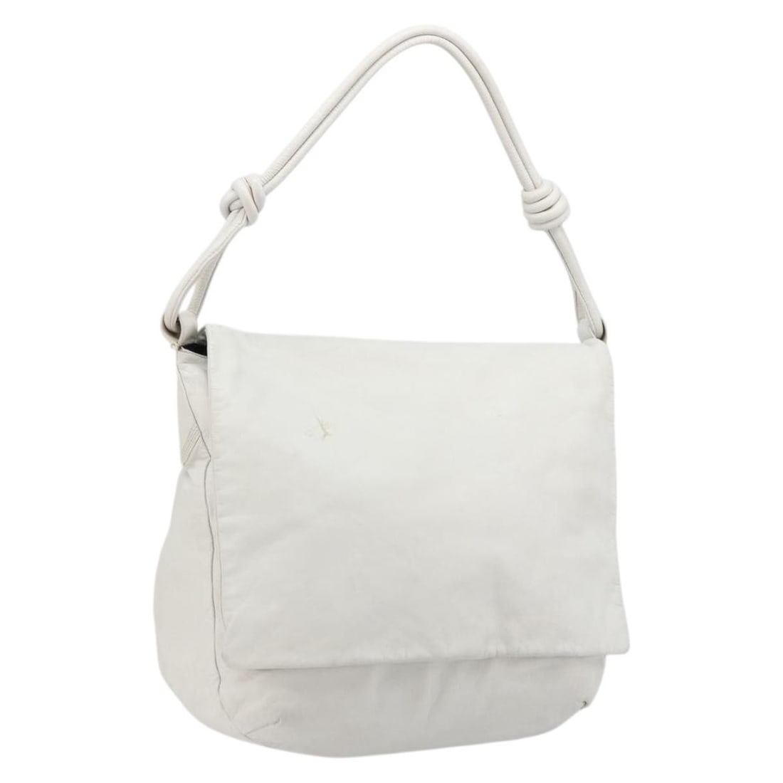LOEWE White Gold Leather Shoulder Handbag: LOEWE White Gold Leather Shoulder Handbag LOEWE shoulder bag in white and gold leather. This pre-owned bag measures approximately W36 cm x H36 cm x D12 cm, with a shoulder drop of approximately 26 cm 