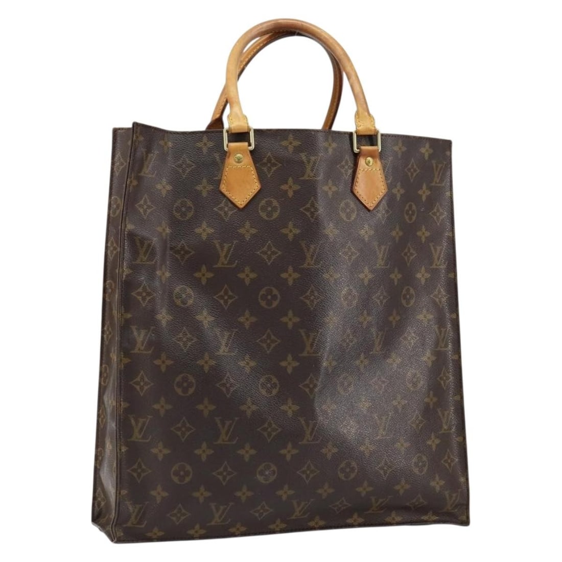 LOUIS VUITTON Monogram Sac Plat Hand Bag M51140 Auth MI1020: LOUIS VUITTON Monogram Sac Plat Hand Bag M51140 Auth MI1020 This LOUIS VUITTON Monogram Sac Plat Hand Bag (Model: M51140) is a classic French-made accessory featuring the iconic Monogram Canvas exteri