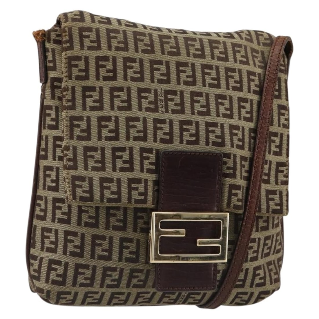 Fendi Mamma Baguette Shoulder Bag Zucchino Canvas Beige Gold: Fendi Mamma Baguette Shoulder Bag Zucchino Canvas Beige Gold Fendi Mamma Baguette shoulder bag in Zucchino canvas with a beige and gold colorway, made in Italy. The bag measures approximately W20 x H2