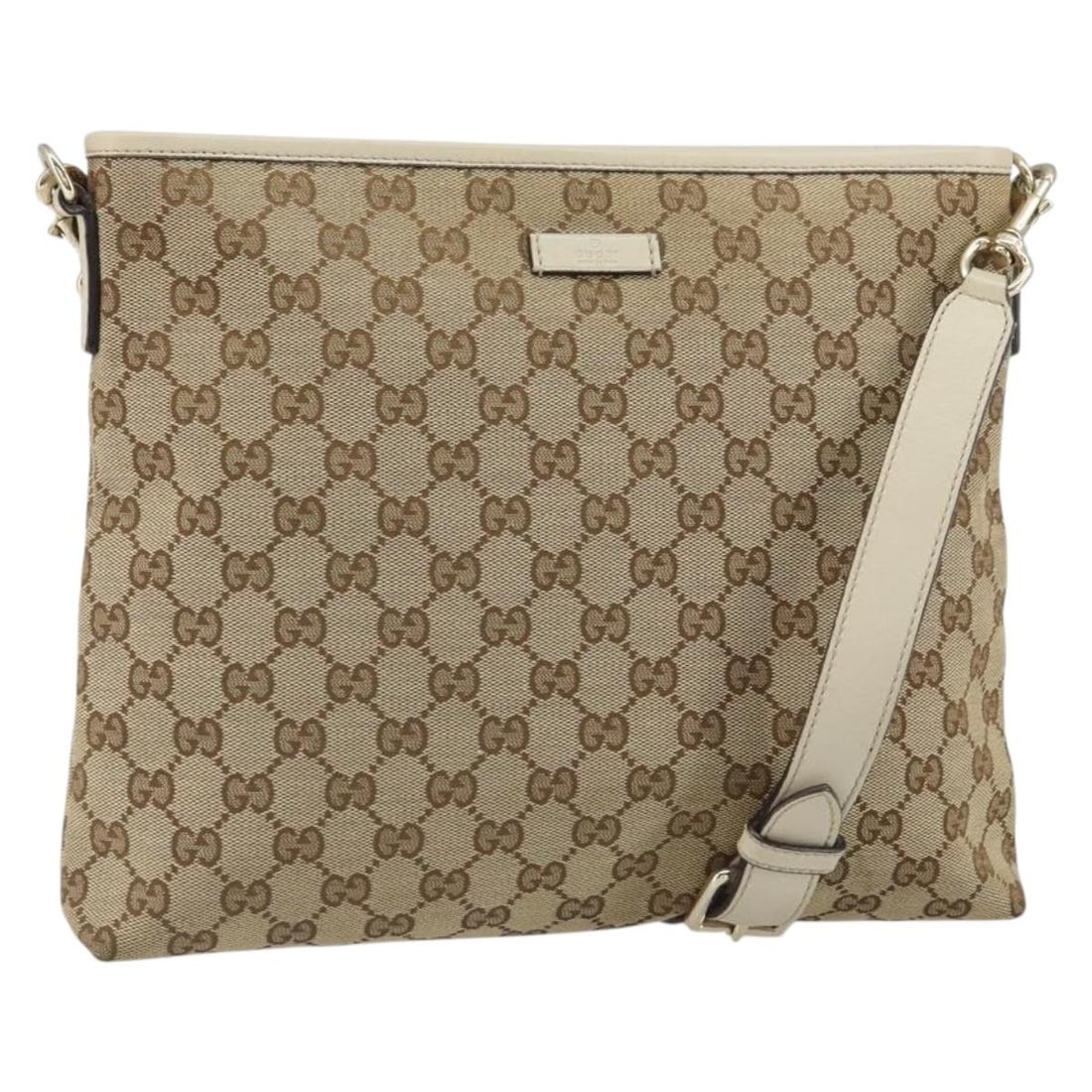 Gucci 388924 GG Canvas Shoulder Bag Beige Gold Tone: Gucci 388924 GG Canvas Shoulder Bag Beige Gold Tone Gucci shoulder bag in beige and gold GG Canvas, made in Italy. It features a shoulder strap with an approximate drop of 18.9-20.9 inches (48-53 cm).