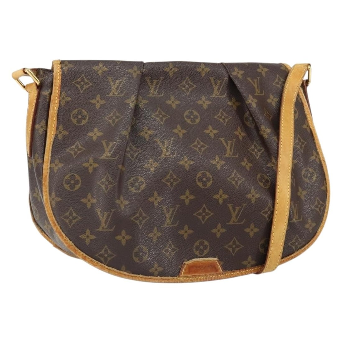 Louis Vuitton Menilmontant MM Monogram Canvas Shoulder Bag M40473 France: Louis Vuitton Menilmontant MM Monogram Canvas Shoulder Bag M40473 France This Louis Vuitton Menilmontant MM shoulder bag features the iconic Monogram canvas exterior and is crafted in France. The bag 