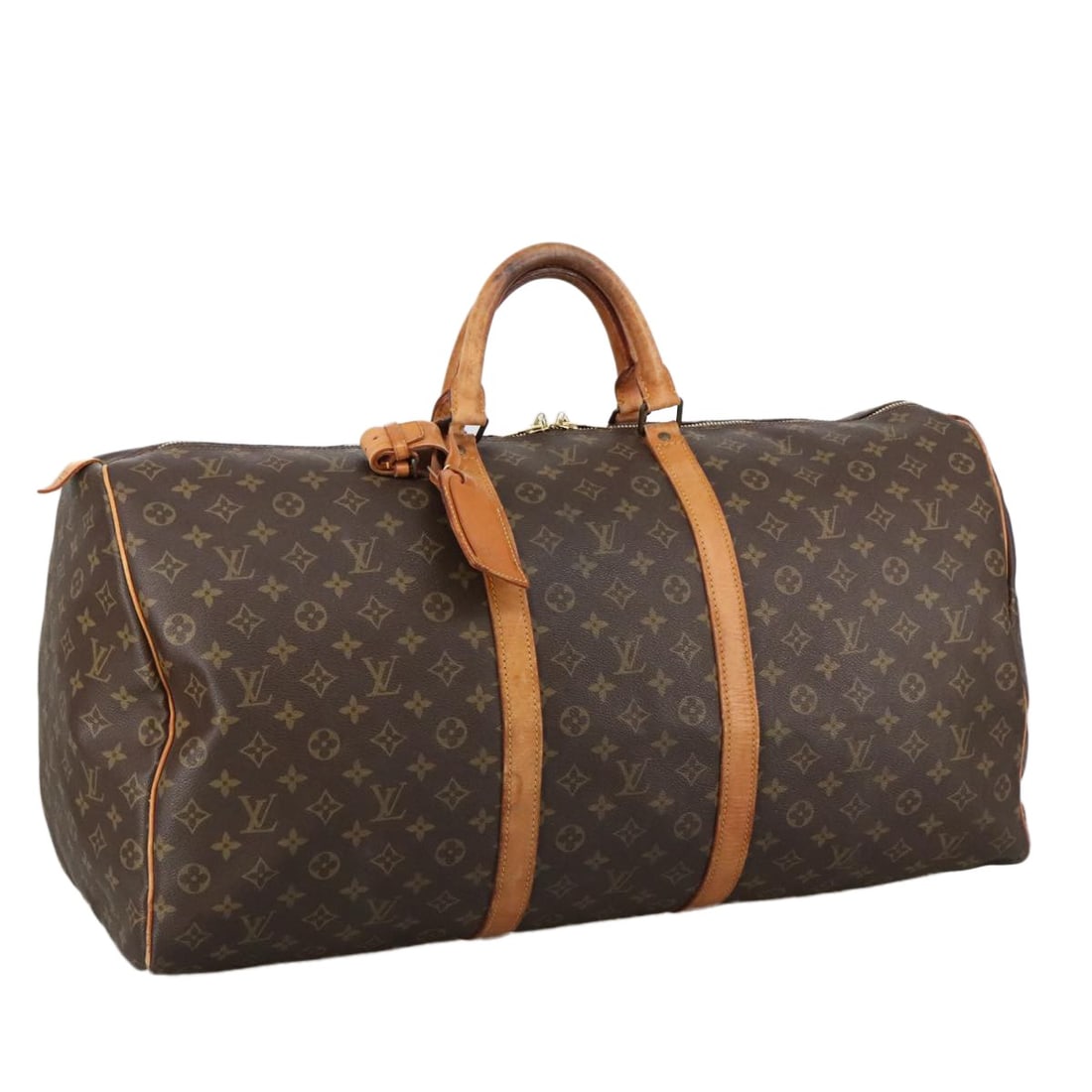 Louis Vuitton M41422 Keepall 60 Monogram Canvas Boston Bag: Louis Vuitton M41422 Keepall 60 Monogram Canvas Boston Bag Louis Vuitton Monogram Keepall 60 Boston Bag in Monogram Canvas, made in France. This bag features the Monogram pattern and comes with a name