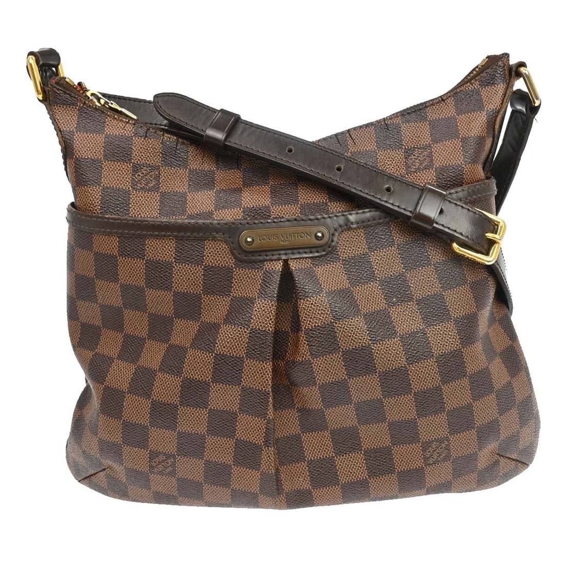 Louis Vuitton Bloomsbury PM Damier Ebene Crossbody Bag N42251: Louis Vuitton Bloomsbury PM Damier Ebene Crossbody Bag N42251 Vintage Louis Vuitton Bloomsbury PM crossbody bag in Damier canvas with leather trim and an adjustable crossbody strap. This medium bag fe