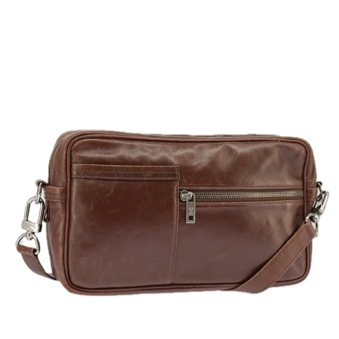 Louis Vuitton M92357 Defeel Brown Leather Shoulder Bag: Louis Vuitton M92357 Defeel Brown Leather Shoulder Bag Louis Vuitton Defeel shoulder bag in brown leather, made in Spain. This women's bag measures approximately 11.0 x 6.3 x 2.4 inches, with a should
