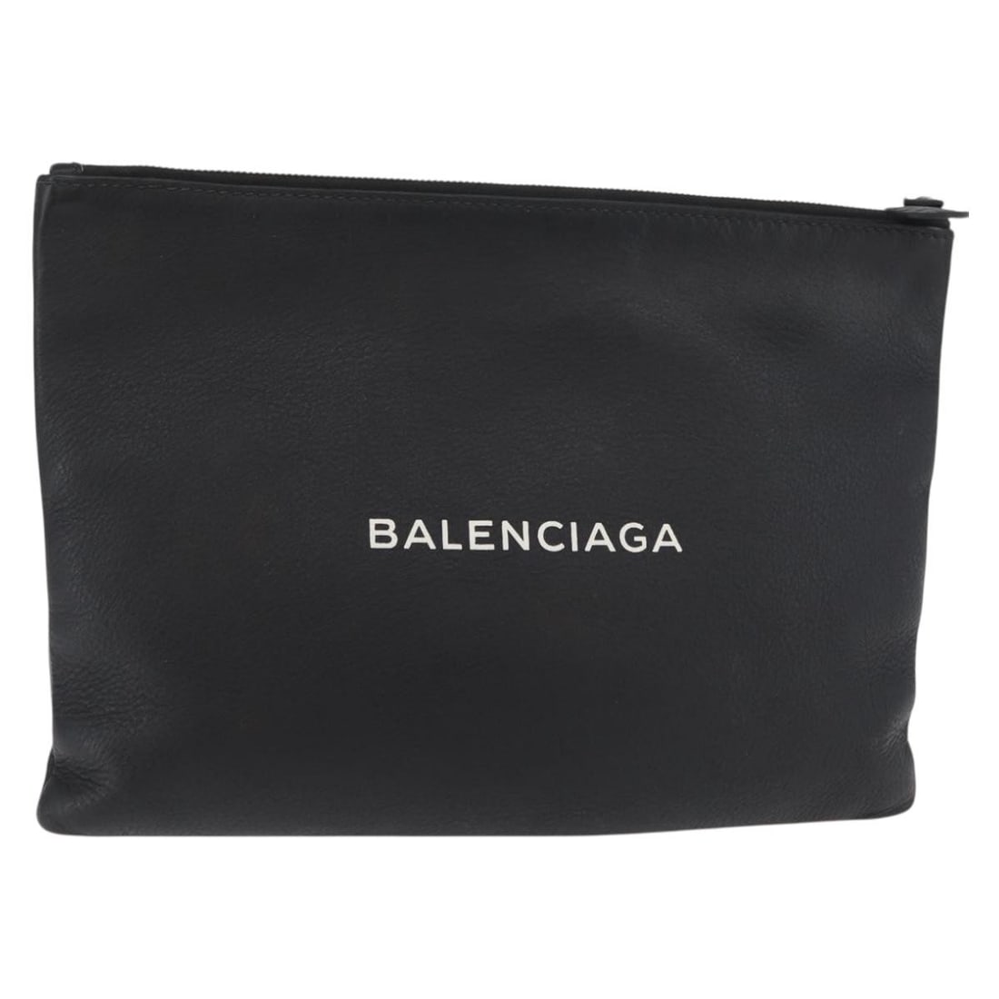 Balenciaga 485110 Everyday Leather Clutch Black Silver Tone: Balenciaga 485110 Everyday Leather Clutch Black Silver Tone Balenciaga Everyday Clutch Bag in black leather with silver-tone hardware. This clutch bag measures approximately W31 cm x H23 cm (W12.2 x H