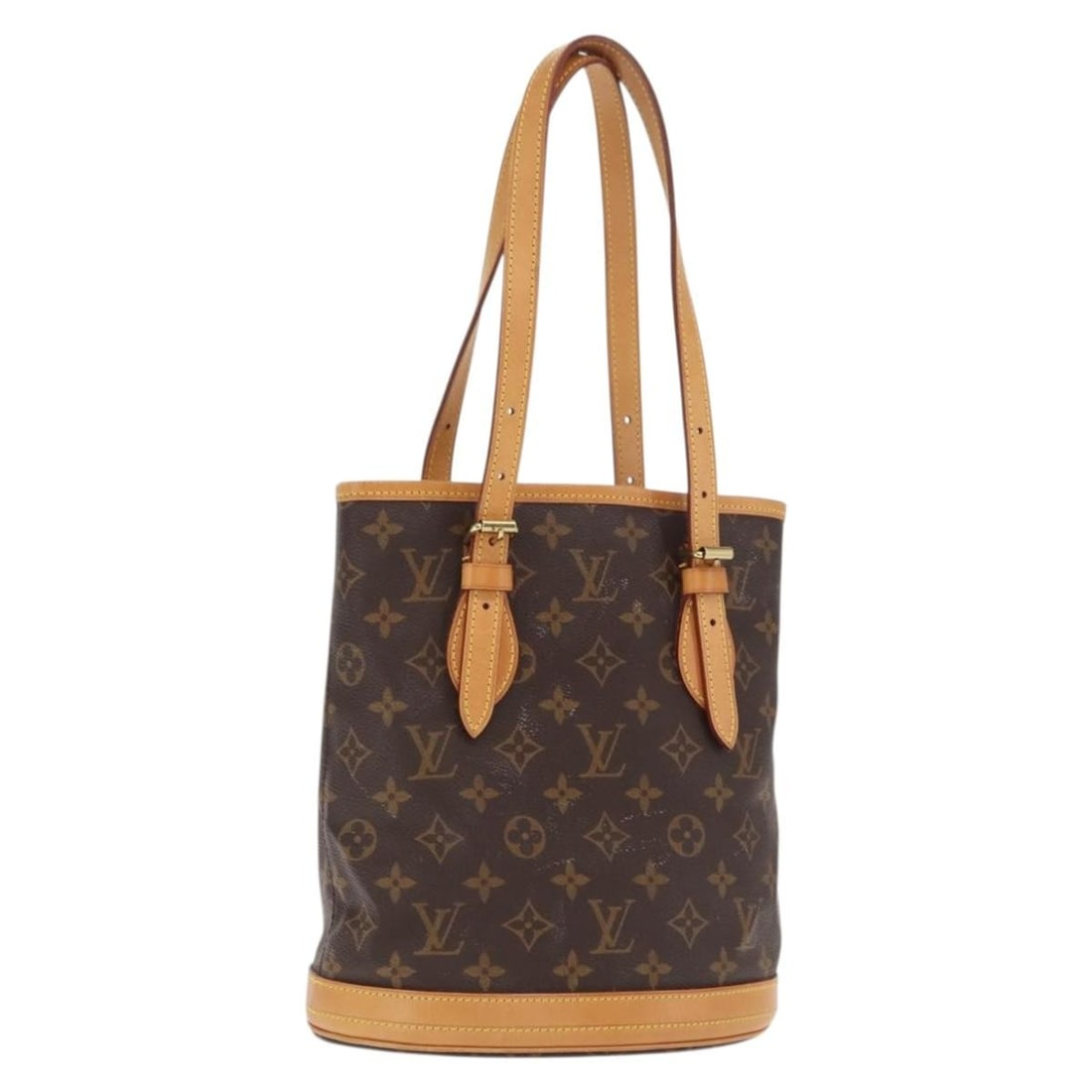 Louis Vuitton M42238 Bucket PM Monogram Canvas Shoulder Bag: Louis Vuitton M42238 Bucket PM Monogram Canvas Shoulder Bag Louis Vuitton Monogram Bucket PM shoulder bag in Monogram Canvas. The bag is made in the USA and identified by product no. M42238 and serial