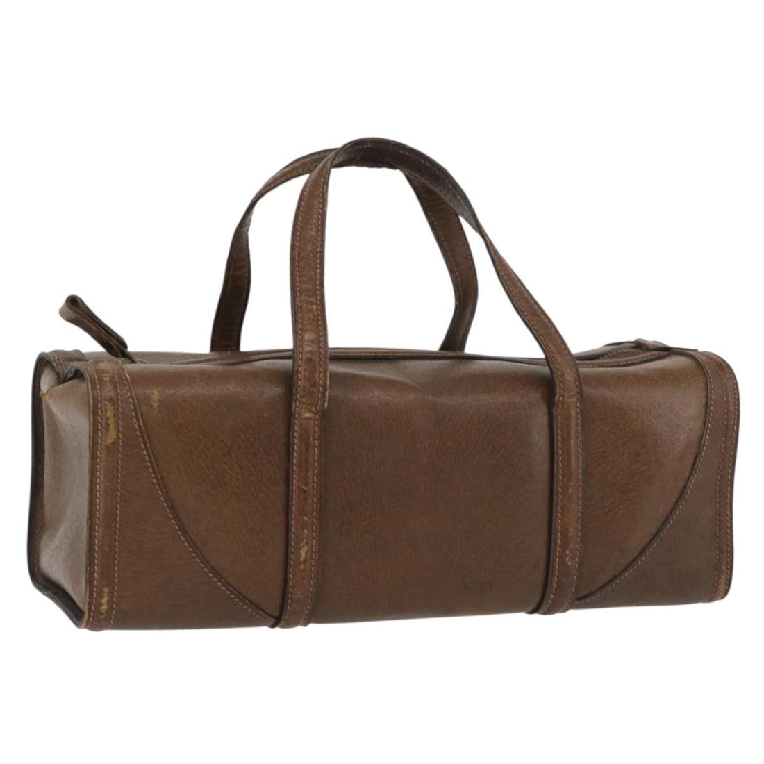 Brown Leather Gucci Handbag for Women Made in Italy: Brown Leather Gucci Handbag for Women Made in Italy This Gucci handbag is crafted from brown leather and made in Italy. It features a structured rectangular design with dual top handles. The bag shows