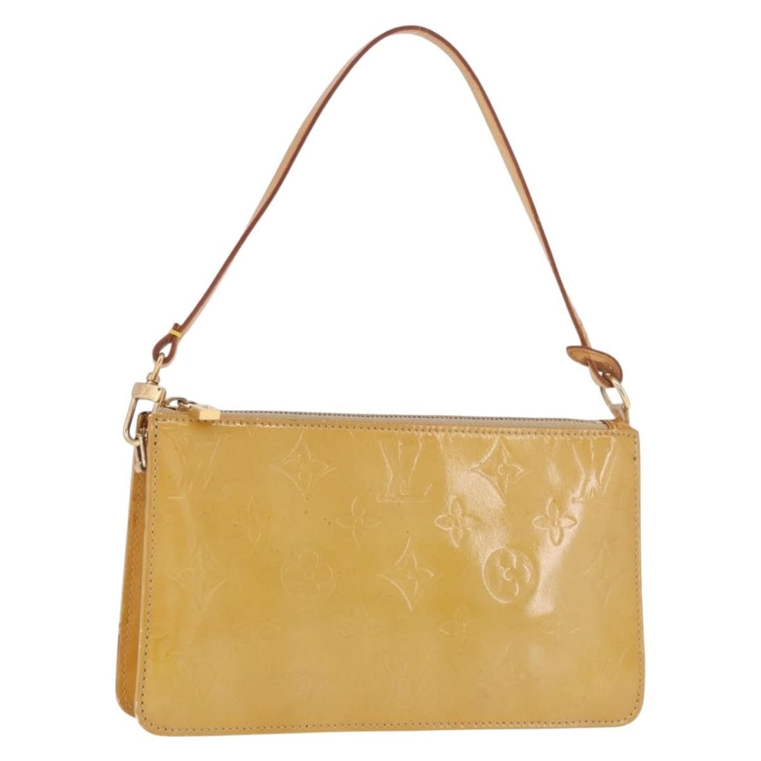 Louis Vuitton Lexington Accessory Pouch Monogram Vernis Beige M91010: Louis Vuitton Lexington Accessory Pouch Monogram Vernis Beige M91010 Louis Vuitton Monogram Vernis Lexington Pouch in beige patent leather. This accessory pouch was made in France and measures approxi
