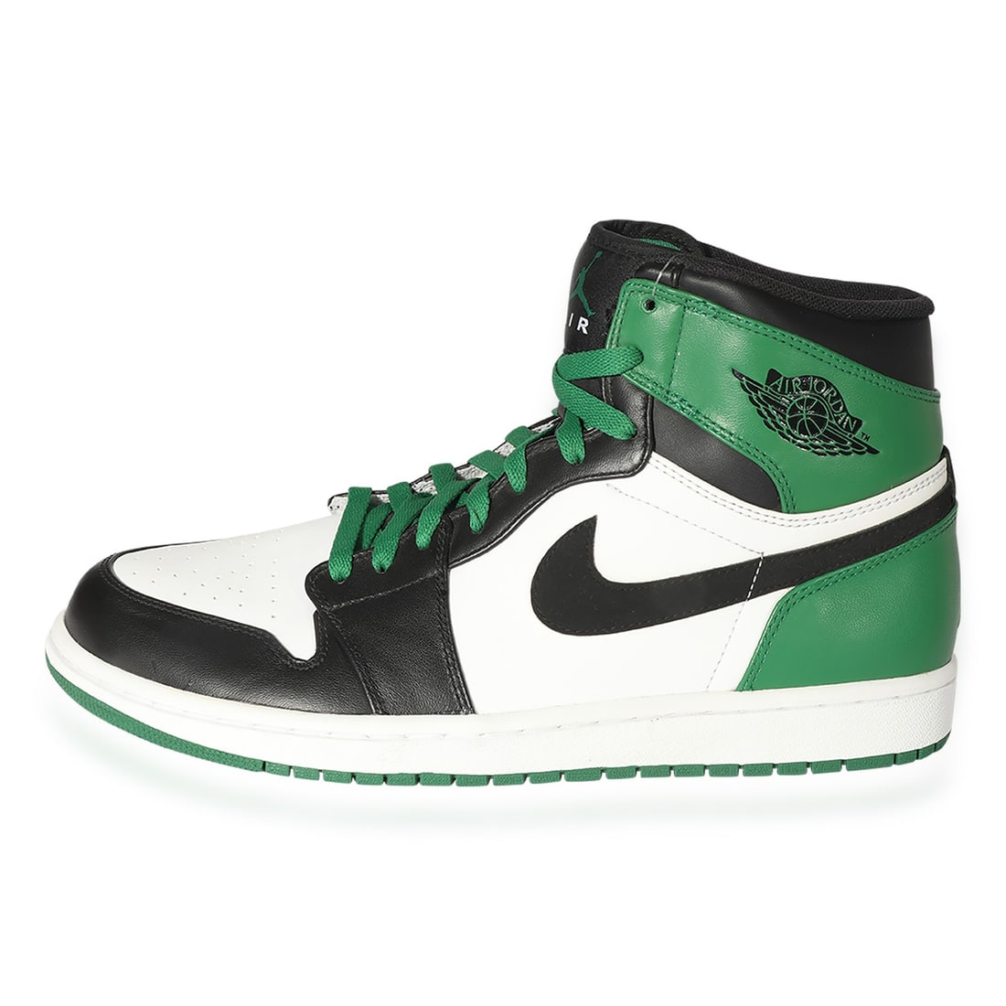 Air Jordan 1 Retro High Boston Celtics Men's Leather Sneakers 11.5: Air Jordan 1 Retro High Boston Celtics Men's Leather Sneakers 11.5 This is a pair of Air Jordan 1 Retro High 'Boston Celtics' sneakers from 2009. Designed for men, these vintage basketball sneakers fe
