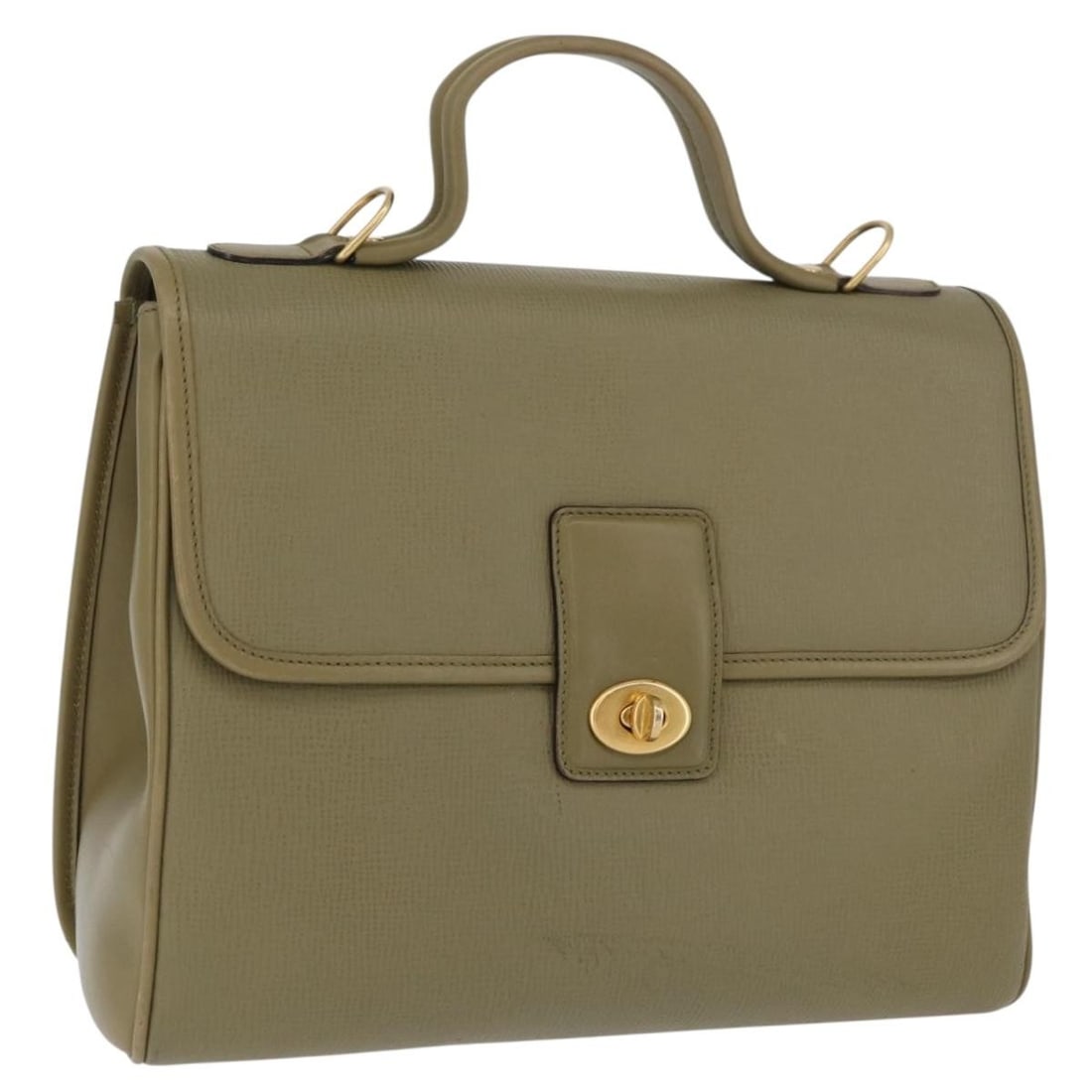 GUCCI Green Leather Handbag Gold Tone Italy YKZ715: GUCCI Green Leather Handbag Gold Tone Italy YKZ715 Gucci leather handbag in green with gold-tone accents, made in Italy. This women's handbag is offered without the original box or dust bag; only the 