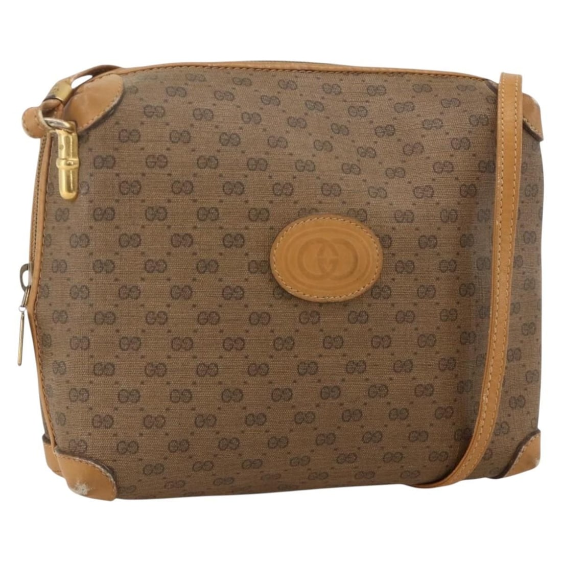 Gucci Micro GG Canvas Shoulder Bag Beige Gold PVC Leather 0011154916: Gucci Micro GG Canvas Shoulder Bag Beige Gold PVC Leather 0011154916 Gucci Micro GG Supreme shoulder bag in beige and gold, made from PVC leather and Micro Small GG canvas. This shoulder bag is made i